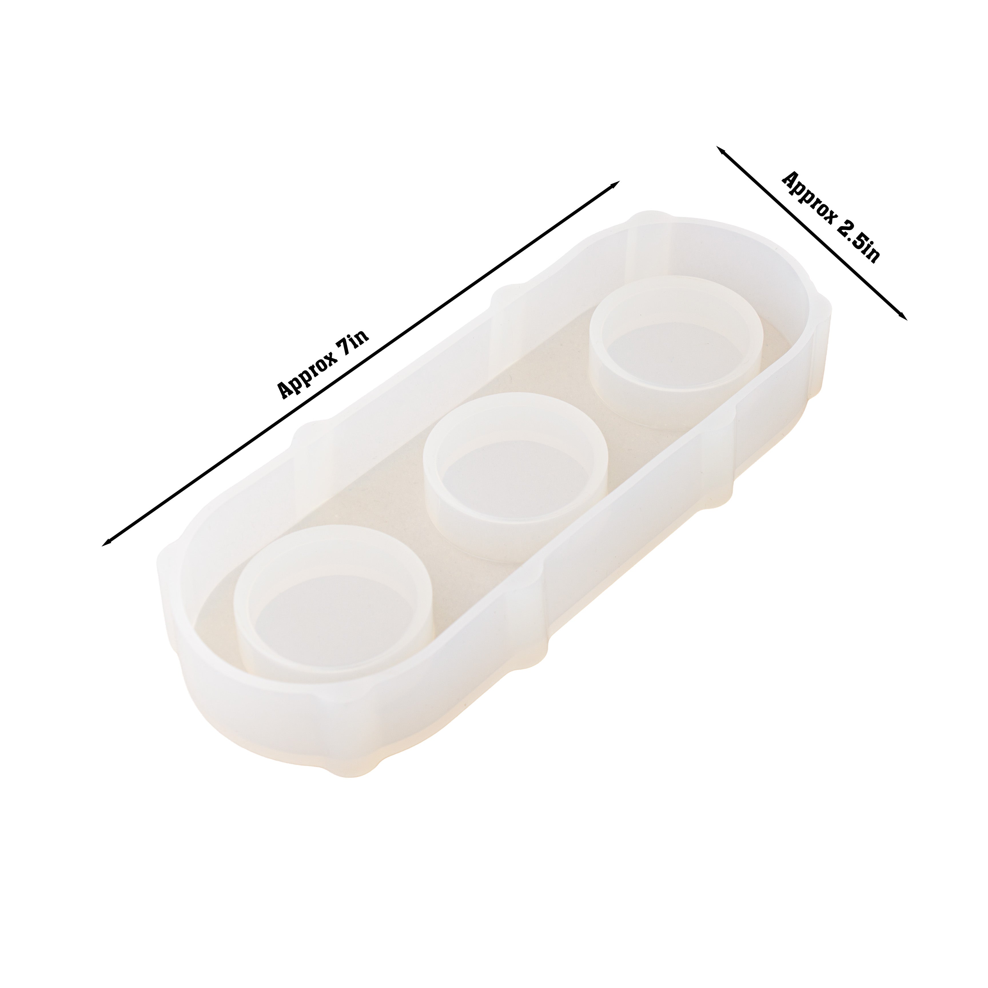 Silicone Mould 3-in 1 Tea Light Holder Oval L2.36 X 6.69cm 1pc