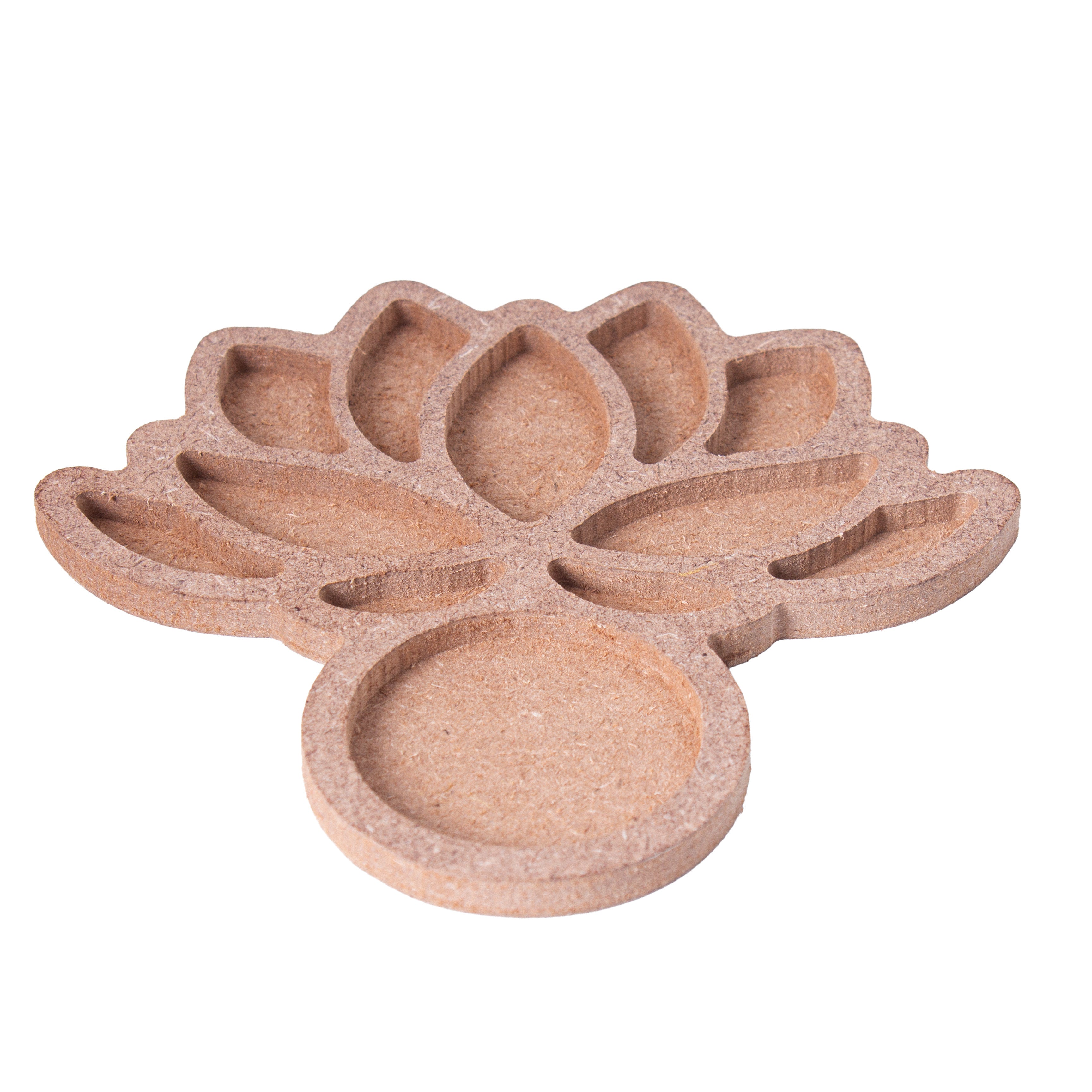 MDF Decorable Tea Light Holder Lotus 12 X 11.2cm 5.5mm Thick 1pc (without candle)