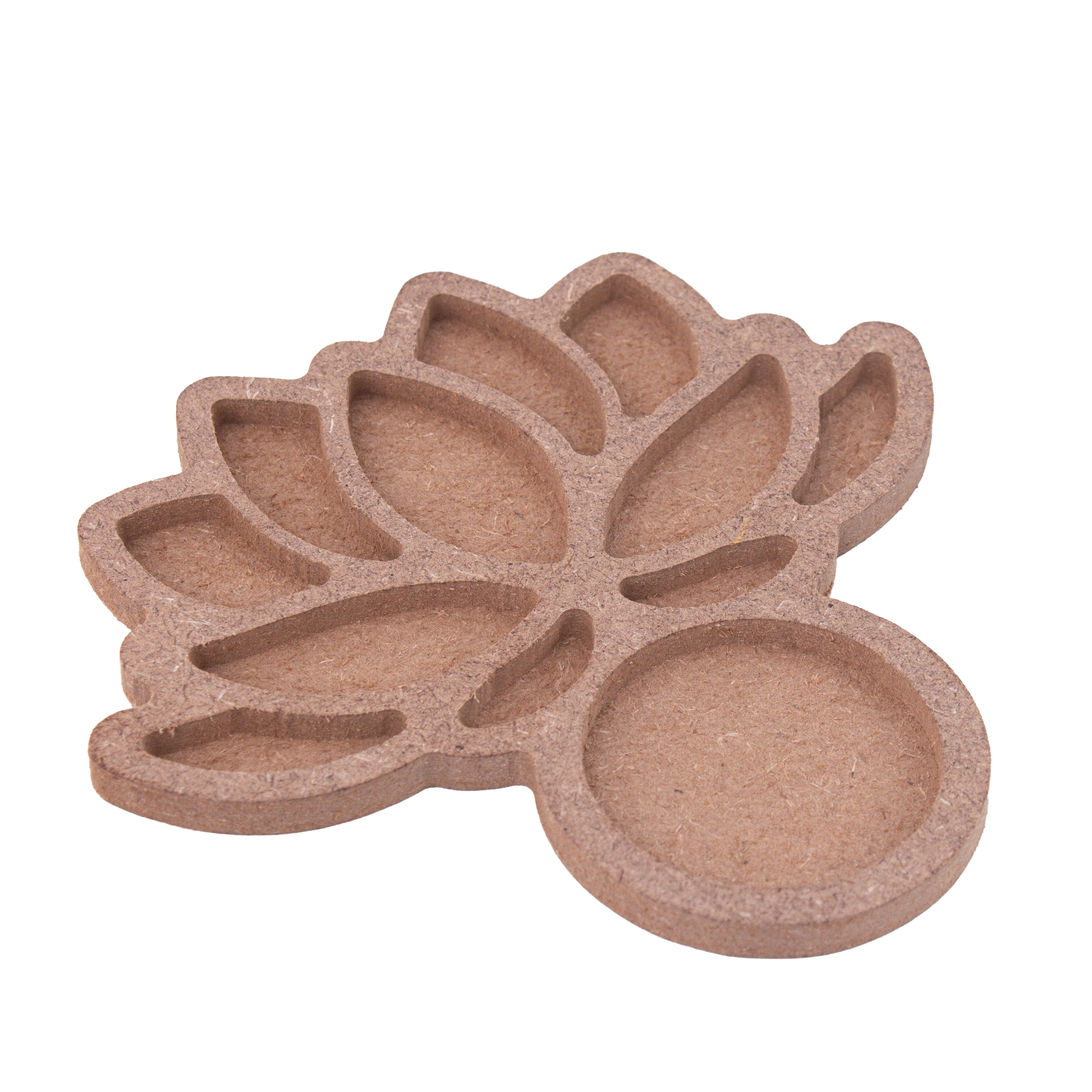 MDF Decorable Tea Light Holder Lotus 12 X 11.2cm 5.5mm Thick 1pc (without candle)