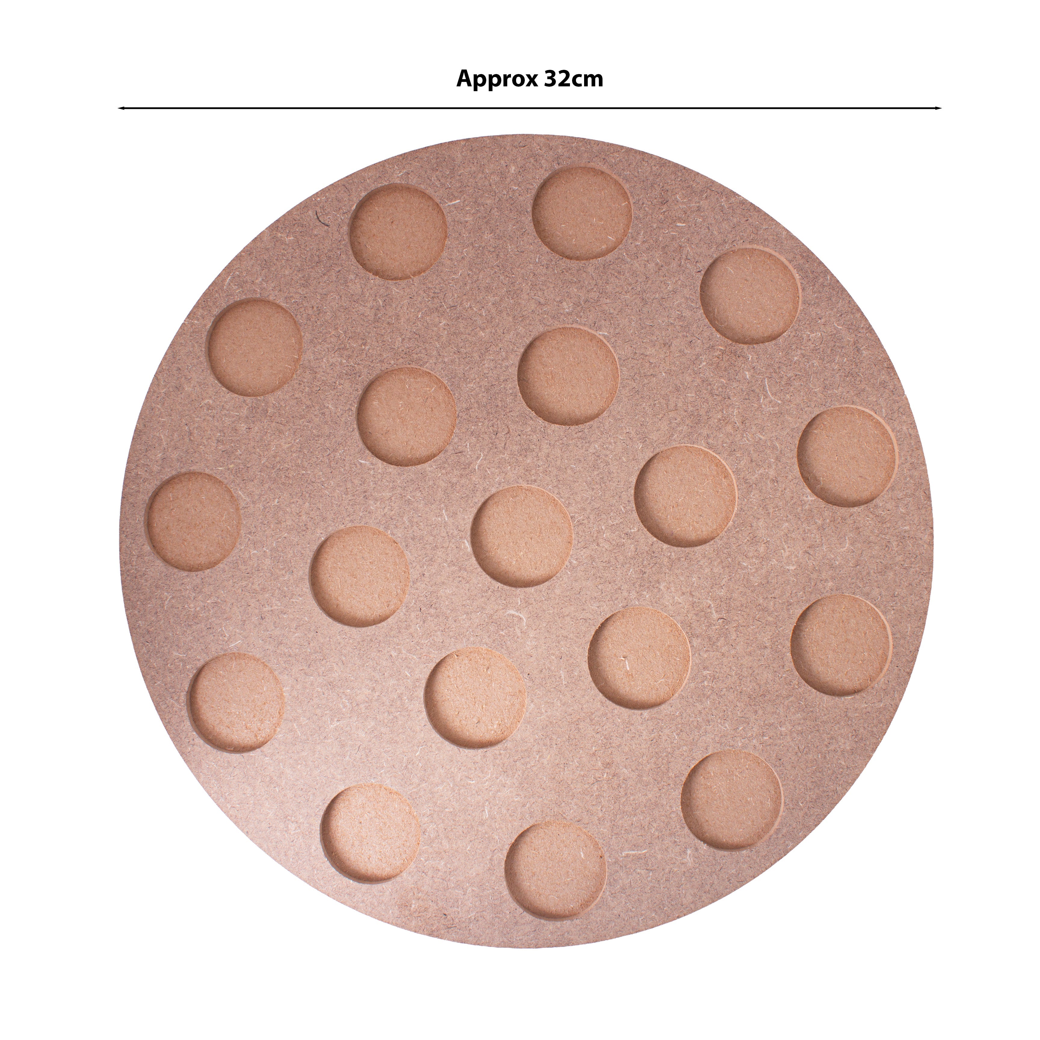 MDF Decorable Tea Light Holder With 18 Cavities Round 12.5inch Dia 5.5mm Thick 1pc (without candle)