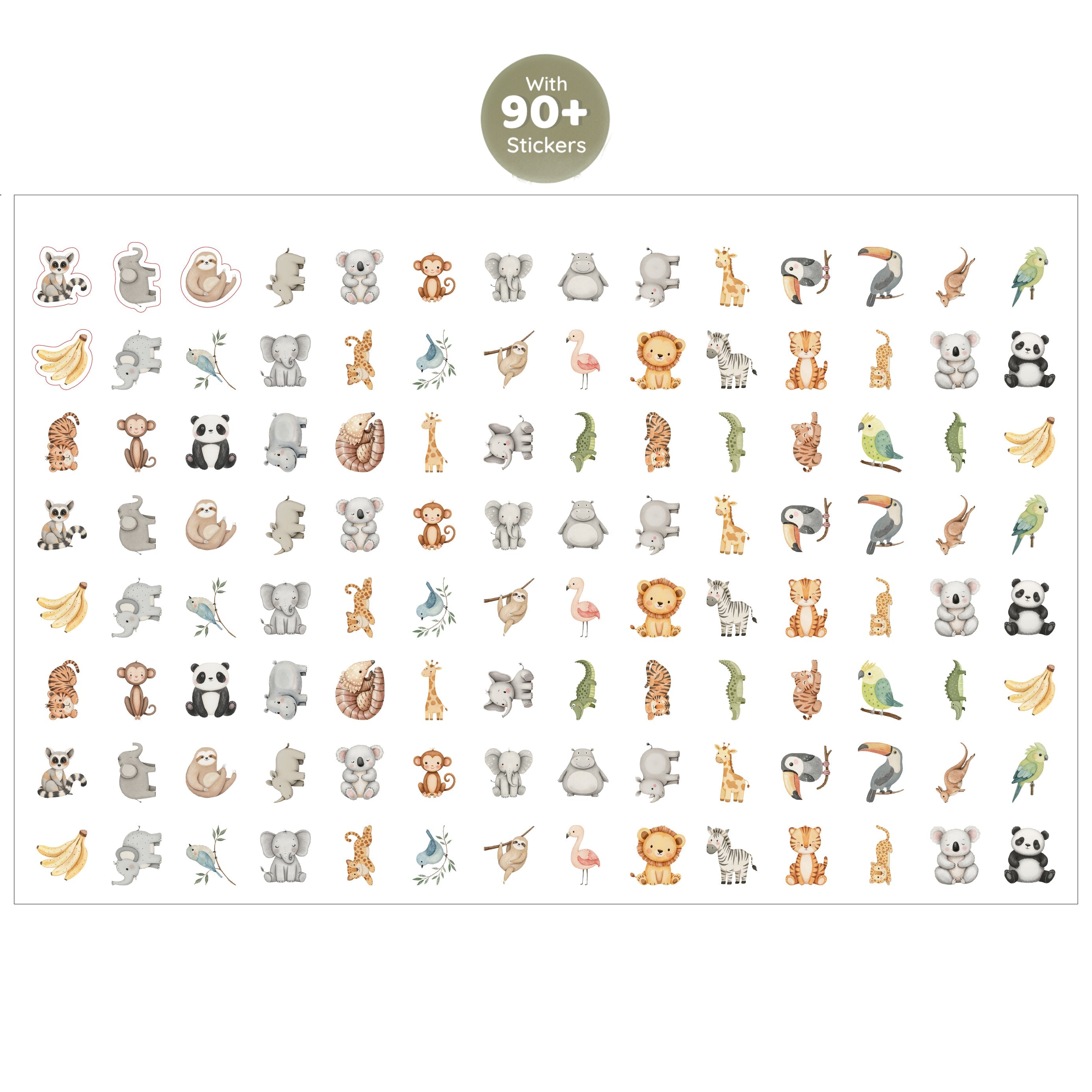 Desk Calendar 2026 Animal Kingdom with 90 Animal Emoji Stickers 9 X 6inch 13 Sheets
