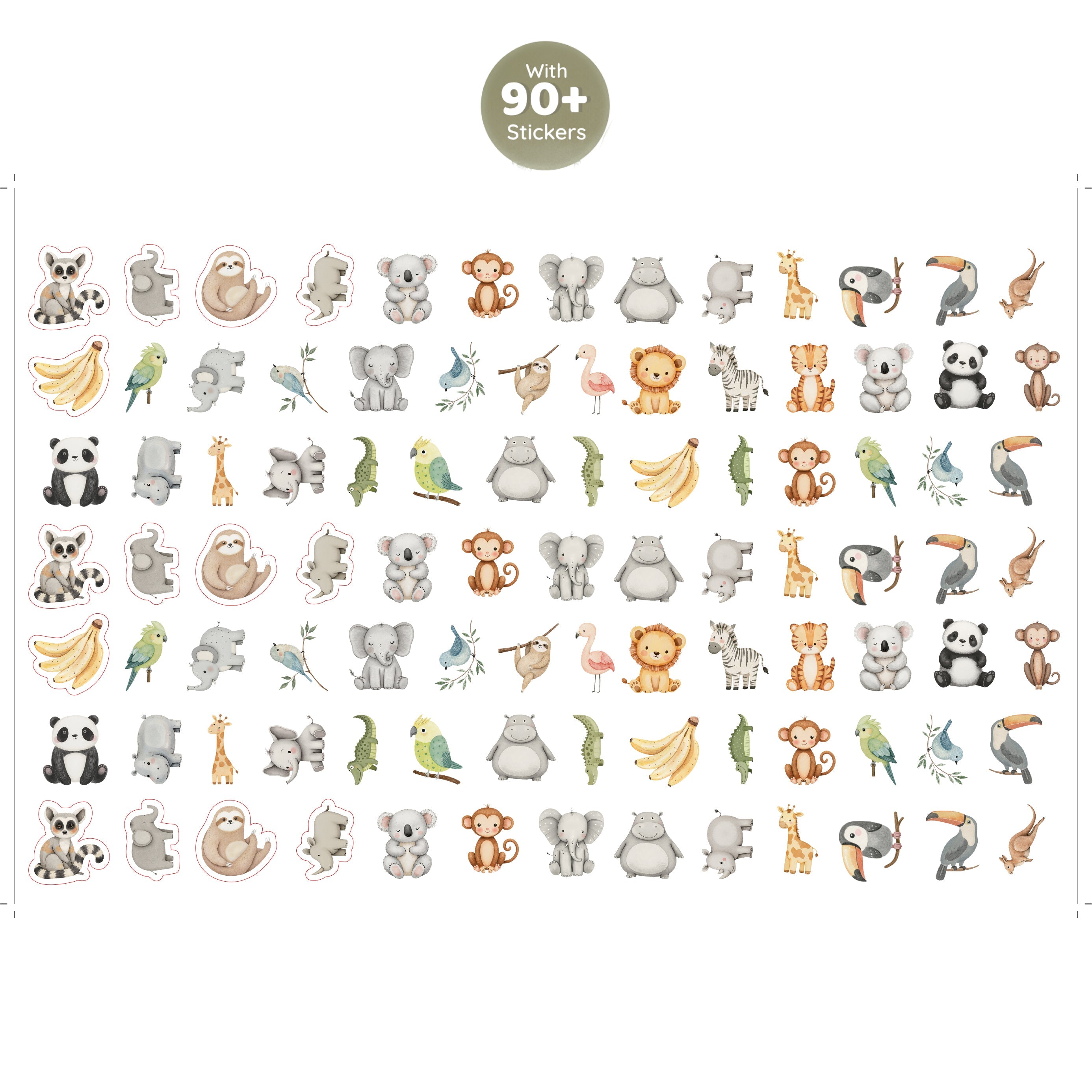 Desk Calendar 2026 Animal Kingdom with 90 Animal Emoji Stickers 9 X 6inch 13 Sheets