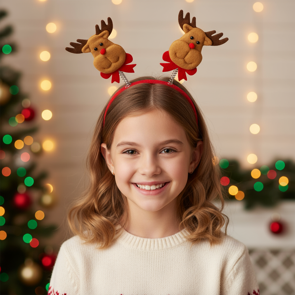 Christmas Reindeer Hairband Red 1pc