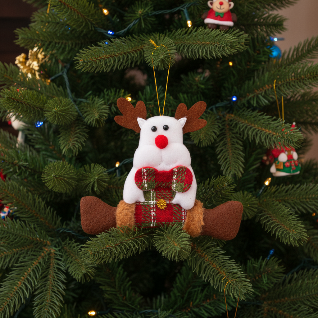 Christmas Hanging Decoration Reindeer H5.5 X W5.5inch 1pc