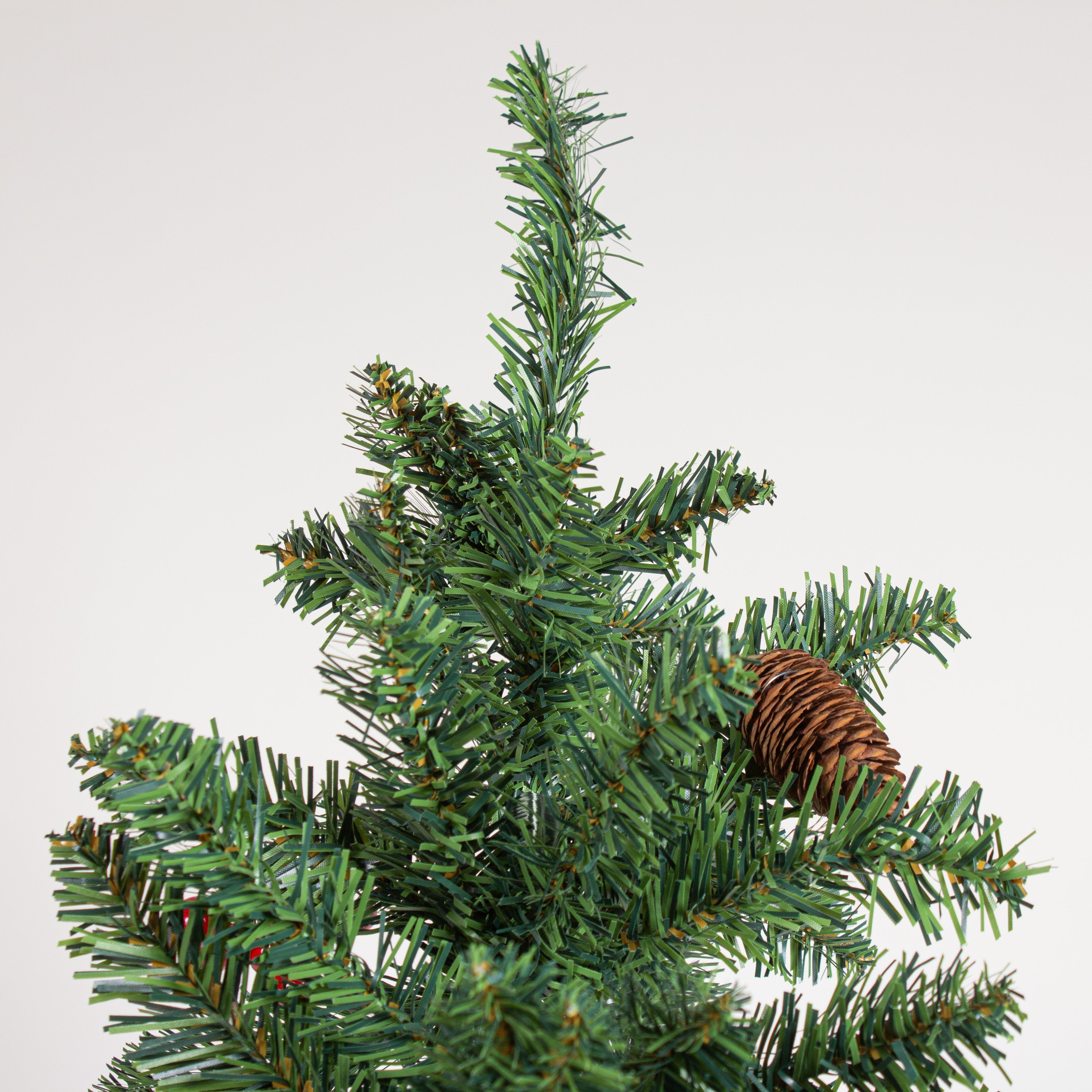 Christmas Premium Tree with Metal Stand Pine Cones & Red Berries 4 Ft (120cm) 1pc Box