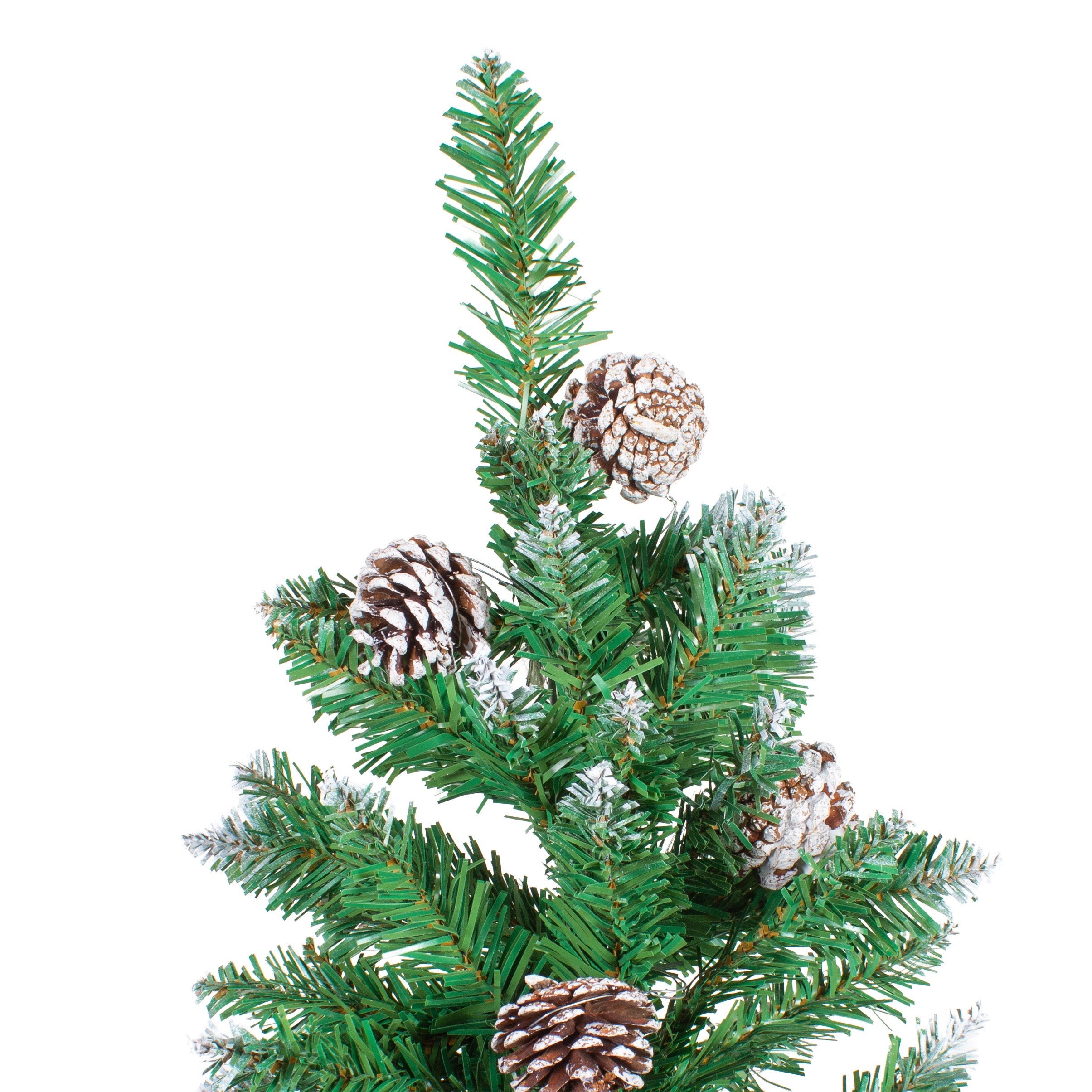 Frosted Christmas Tree with Metal Stand & Pine Cones 4 Ft (120cm) 1pc Box