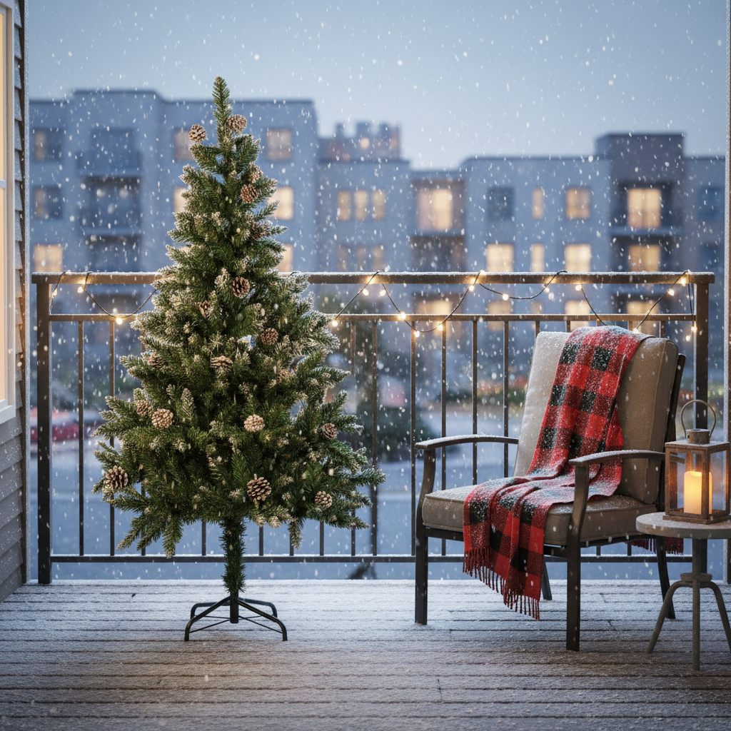 4 Feet - Frosted Christmas Tree with Metal Stand & Pine Cones 1pc  (Ornaments Combo)
