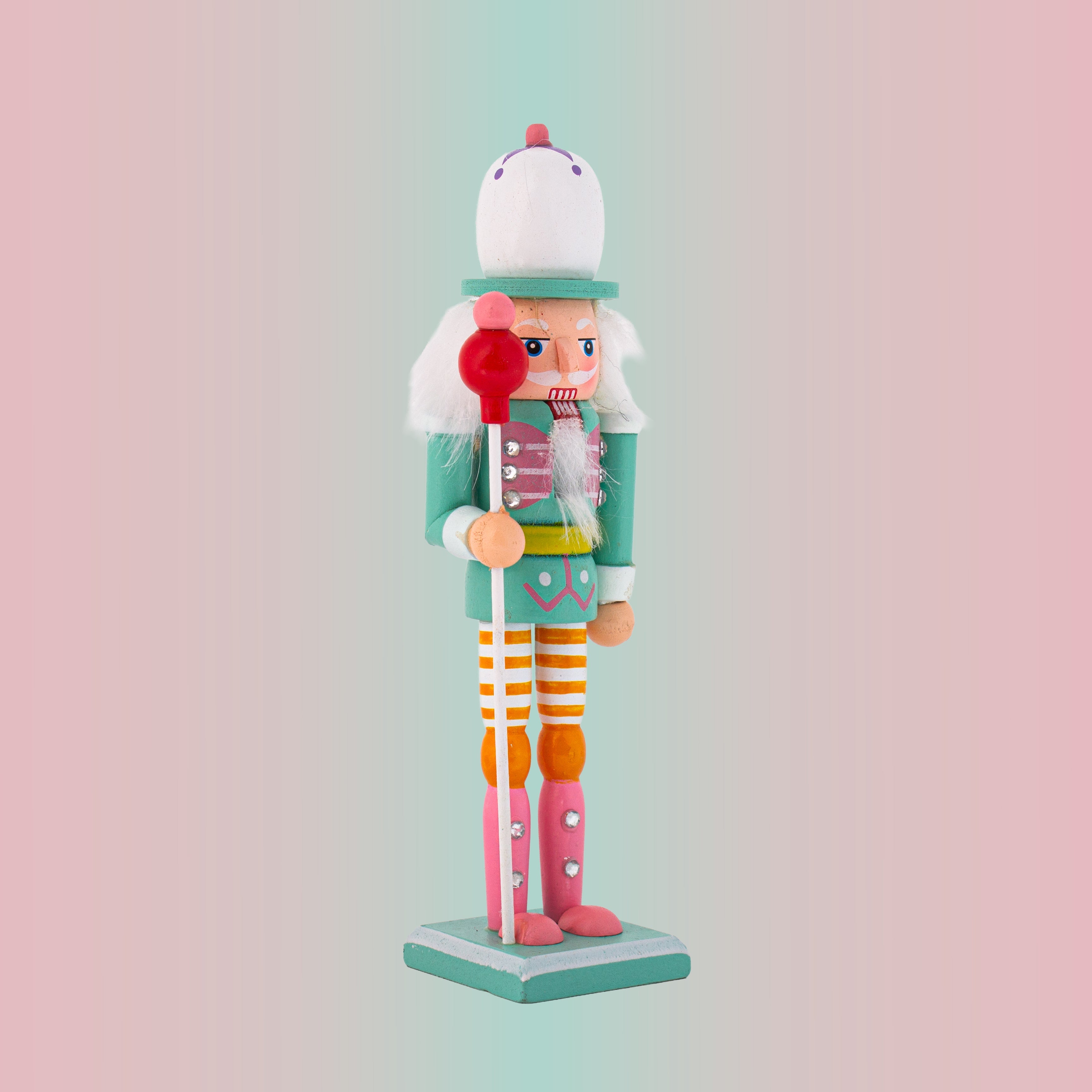 Nutcracker Soldier Ornament Pastel Teal 7inch X 2inch 1pc Box