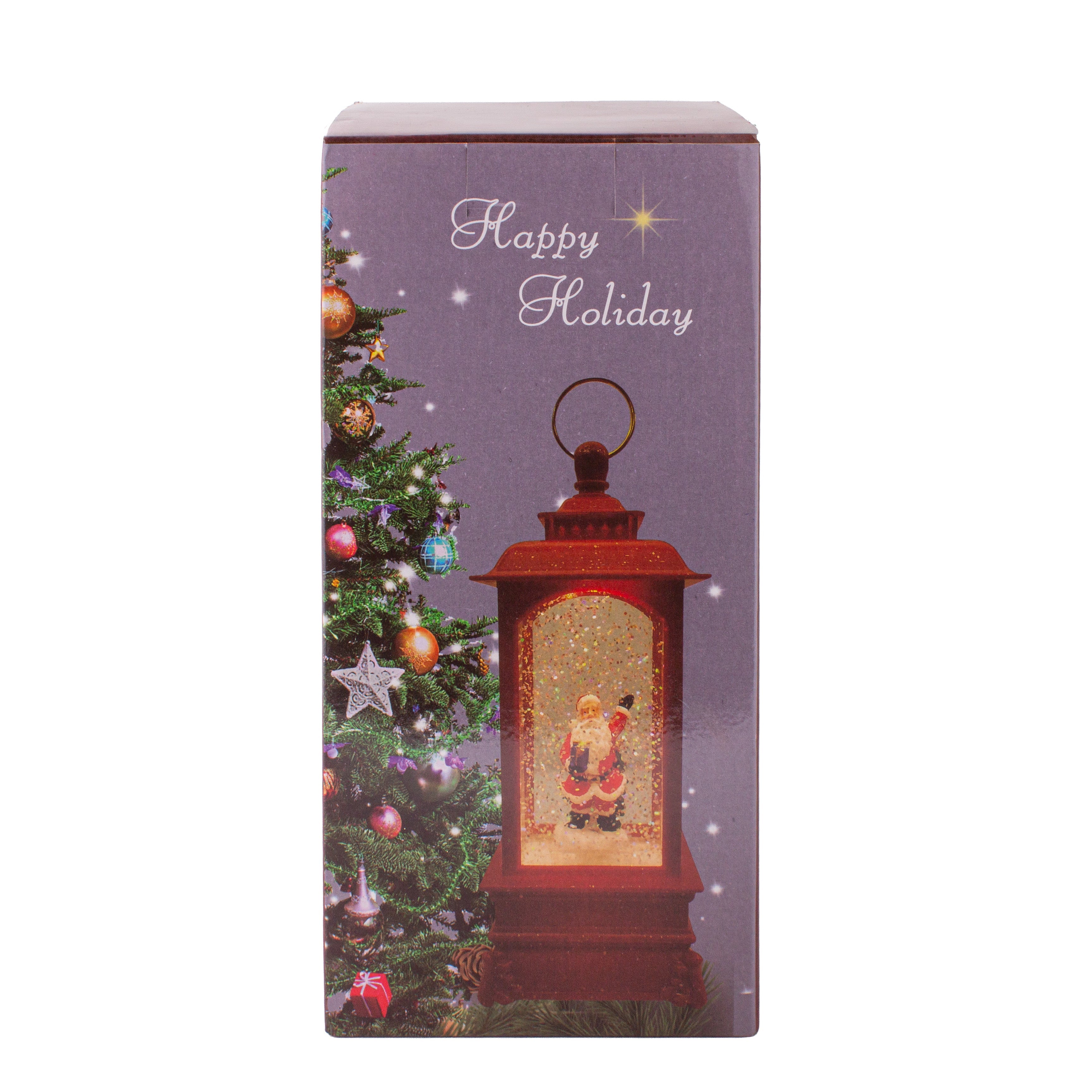 Christmas Light and Music Snow Lantern with Dancing Santa USB and Battery Powered H9inch X 3inch 1pc Box