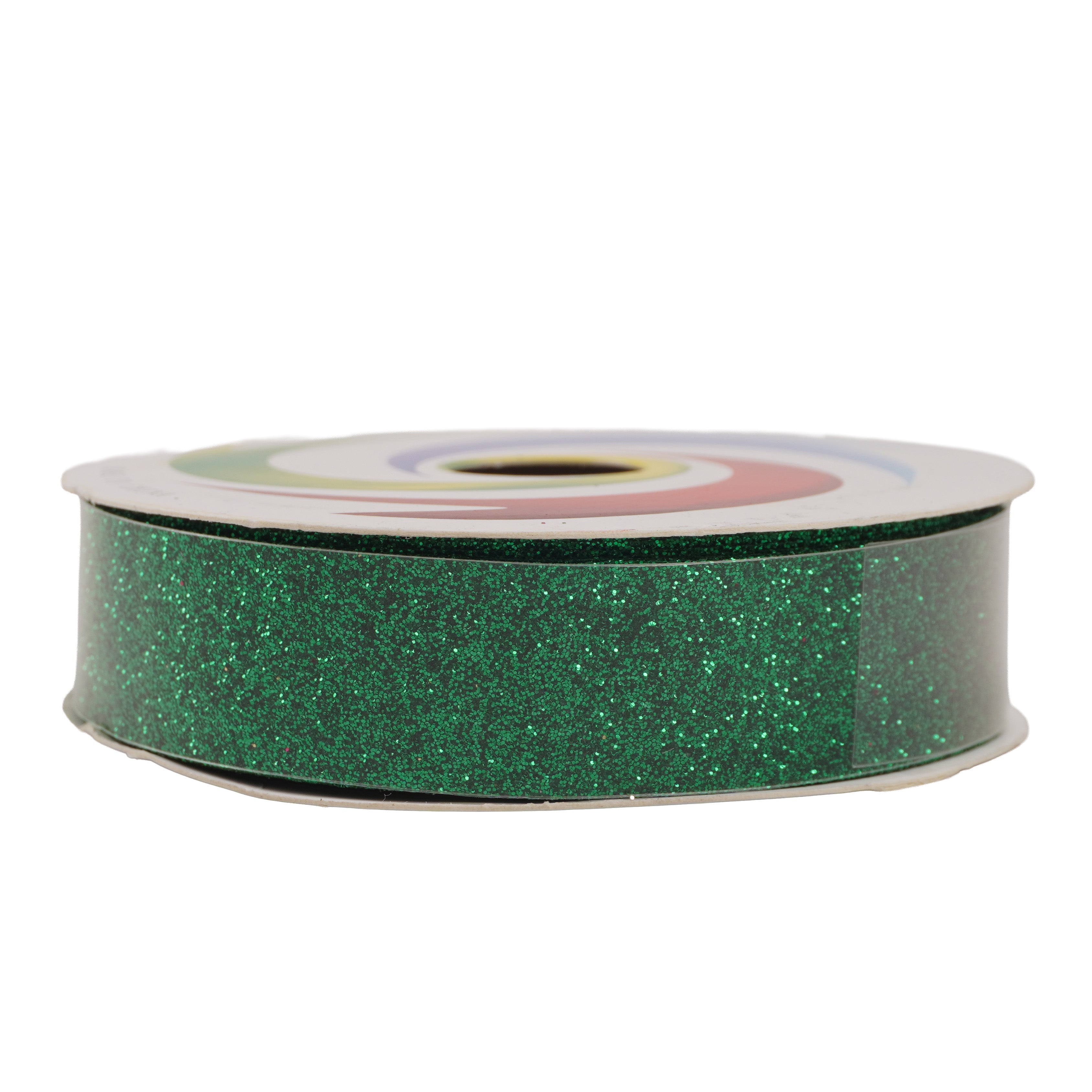 Christmas Glitter Ribbon Green 1.8mm X 2.7mtr 1pc