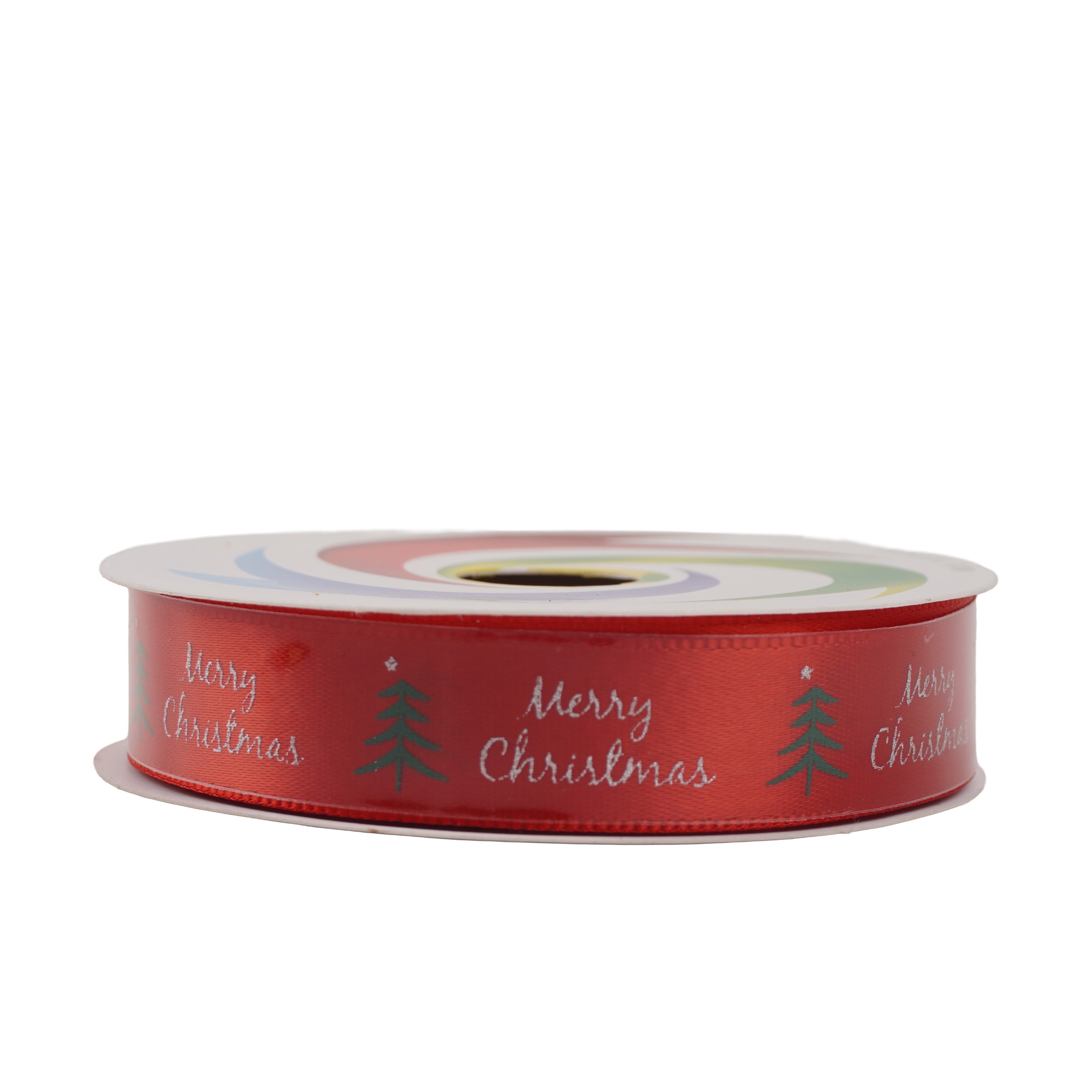 Christmas Printed Satin Ribbon Merry Christmas 1.8mm X 2.7mtr 1pc