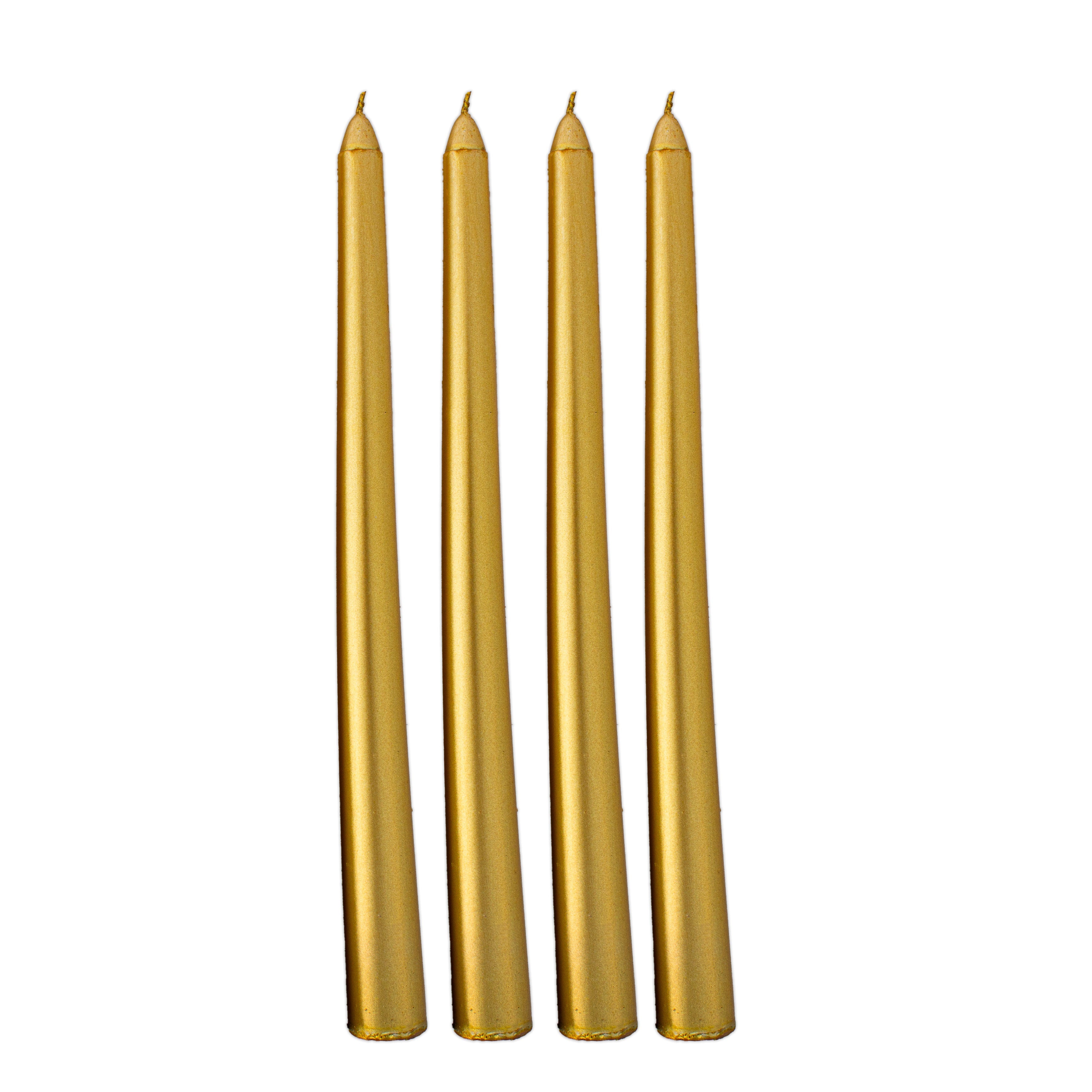 Metallic Round Candle Gold & Metal Candlestick Holder (Medium) Combo