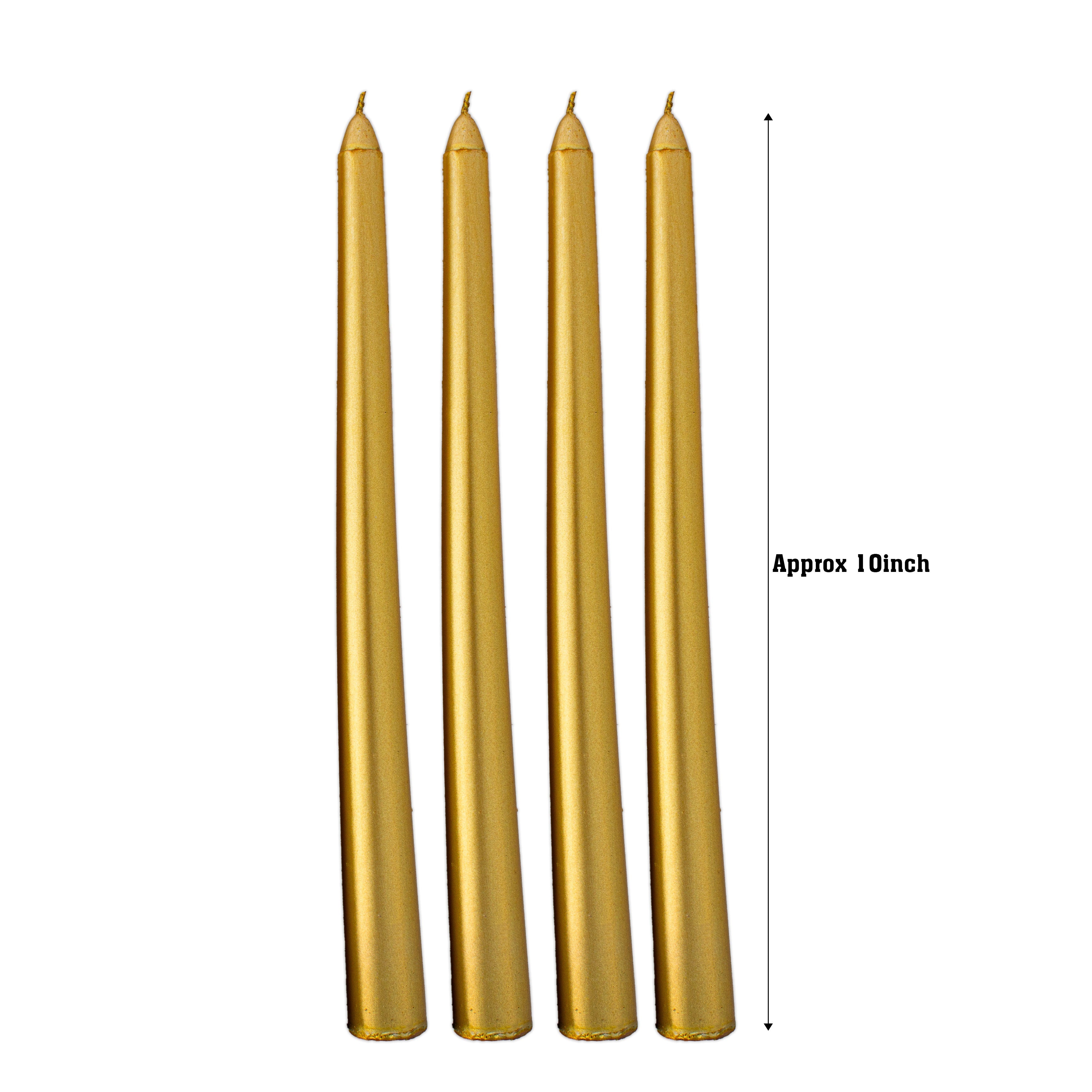Metallic Round Candle Gold & Metal Candlestick Holder (Medium) Combo