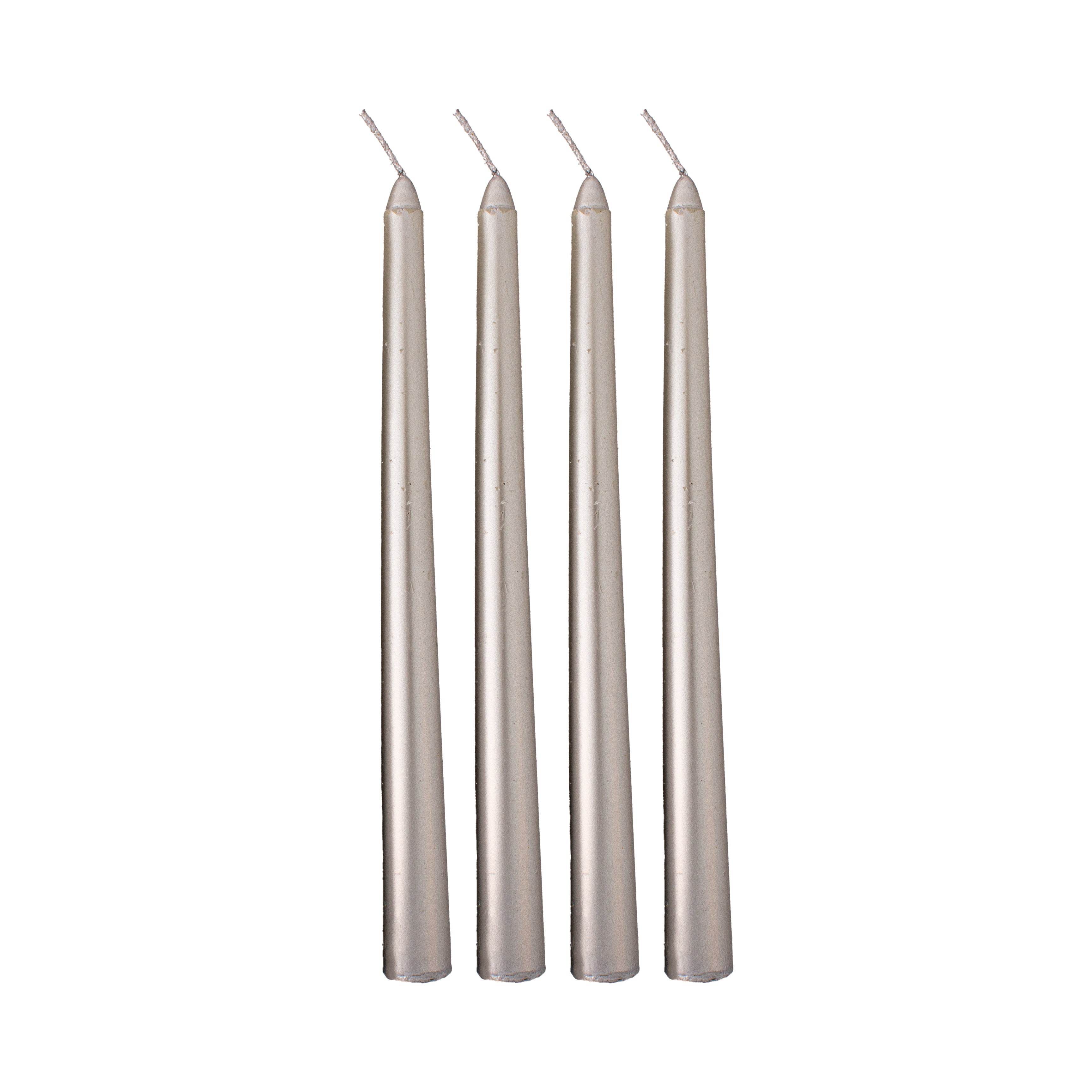 Metallic Round Candle Silver & Metal Candlestick Holder (Large) Combo
