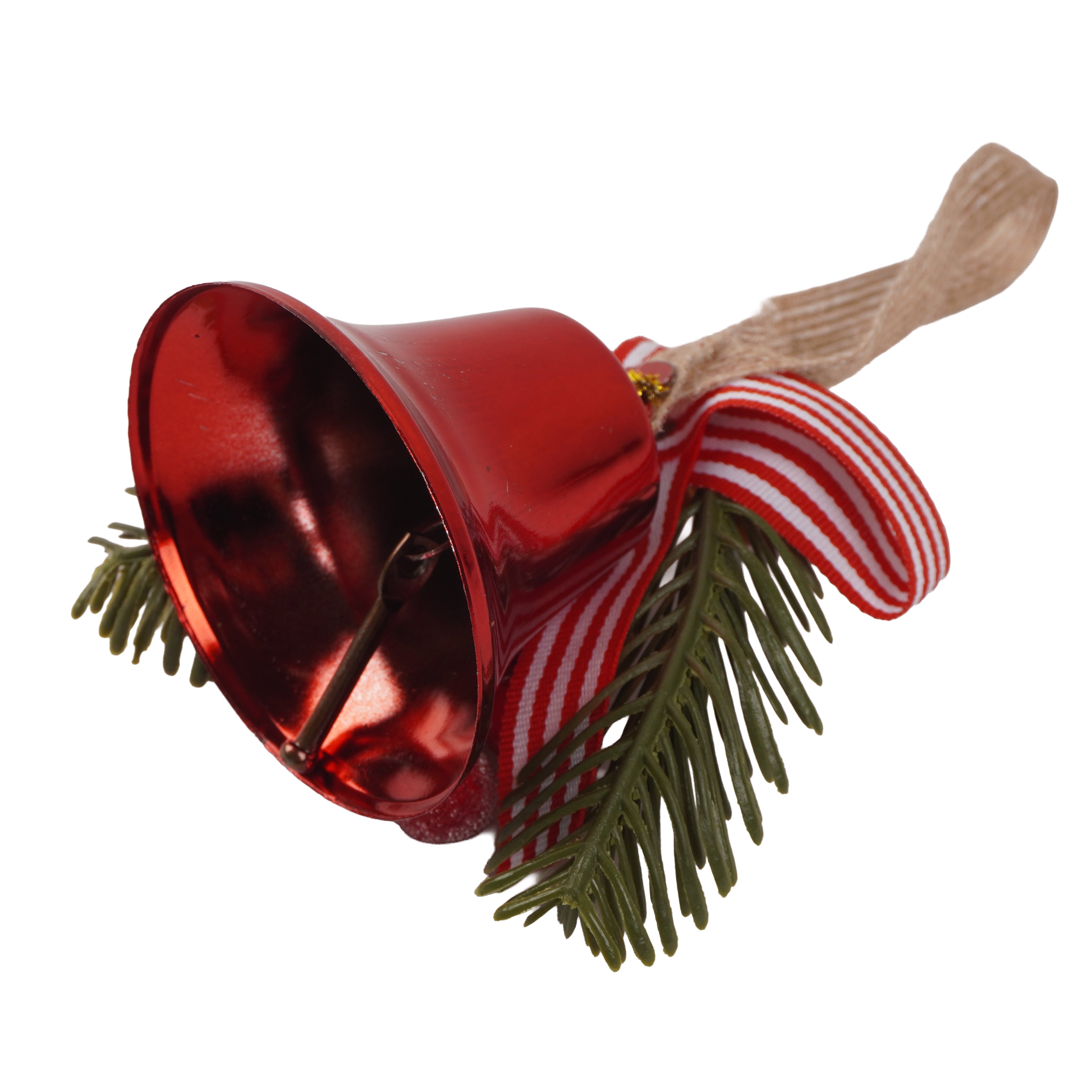 Christmas Decoration Hanging Bell with Holly Berry Red 6.5cm 1pc