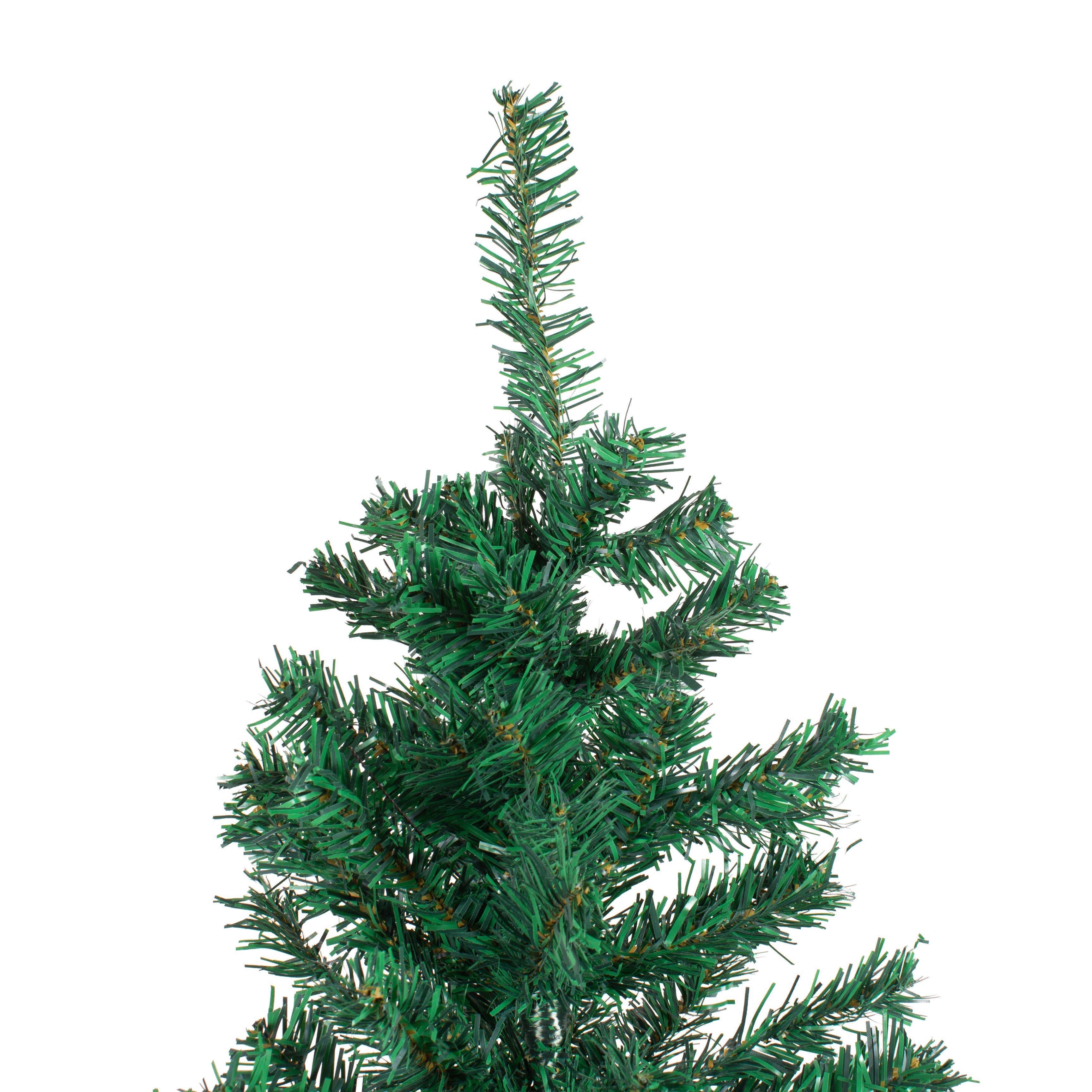 7 Feet - Christmas Festive Tree with Metal Stand 800 Branches (210cm) 1pc  (Ornaments Combo)