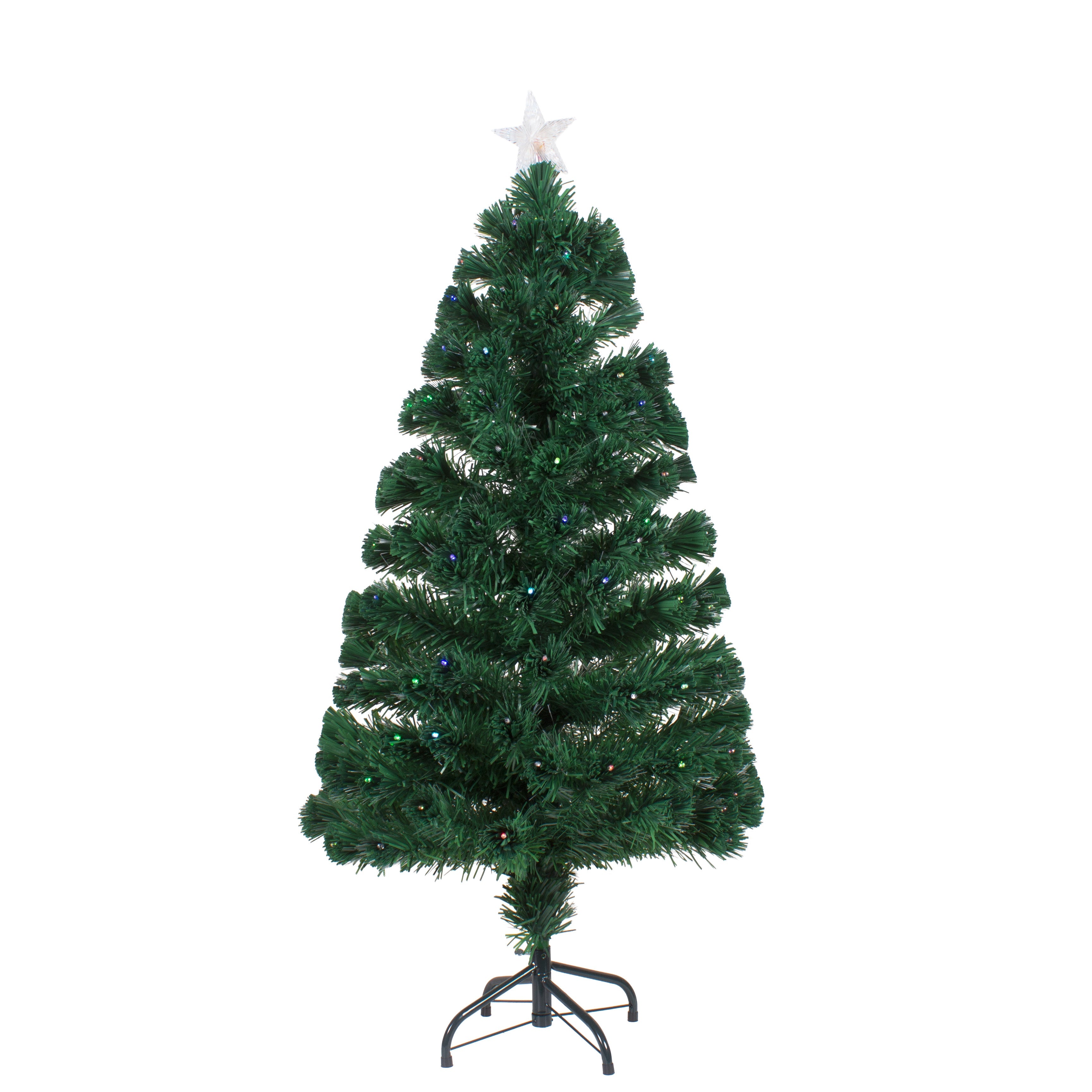 Christmas LED Fibre Optic Tree with Colour Changing Lights & Star 140 Branches 4 Ft (120cm) 1pc
