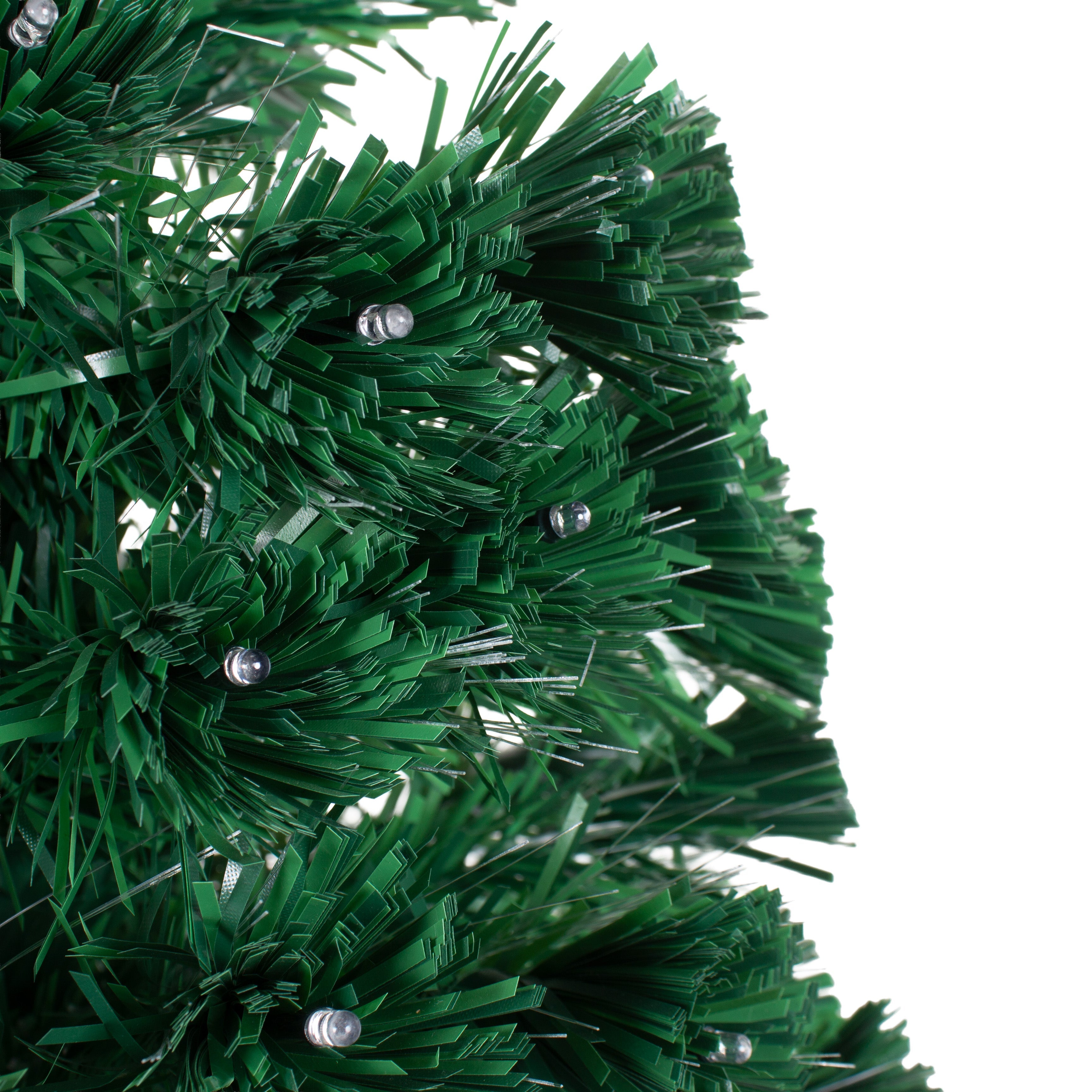 5 Feet - Christmas LED Fibre Optic Tree with Colour Changing Lights & Star 180 Branches (150cm) 1pc  (Ornaments Combo)