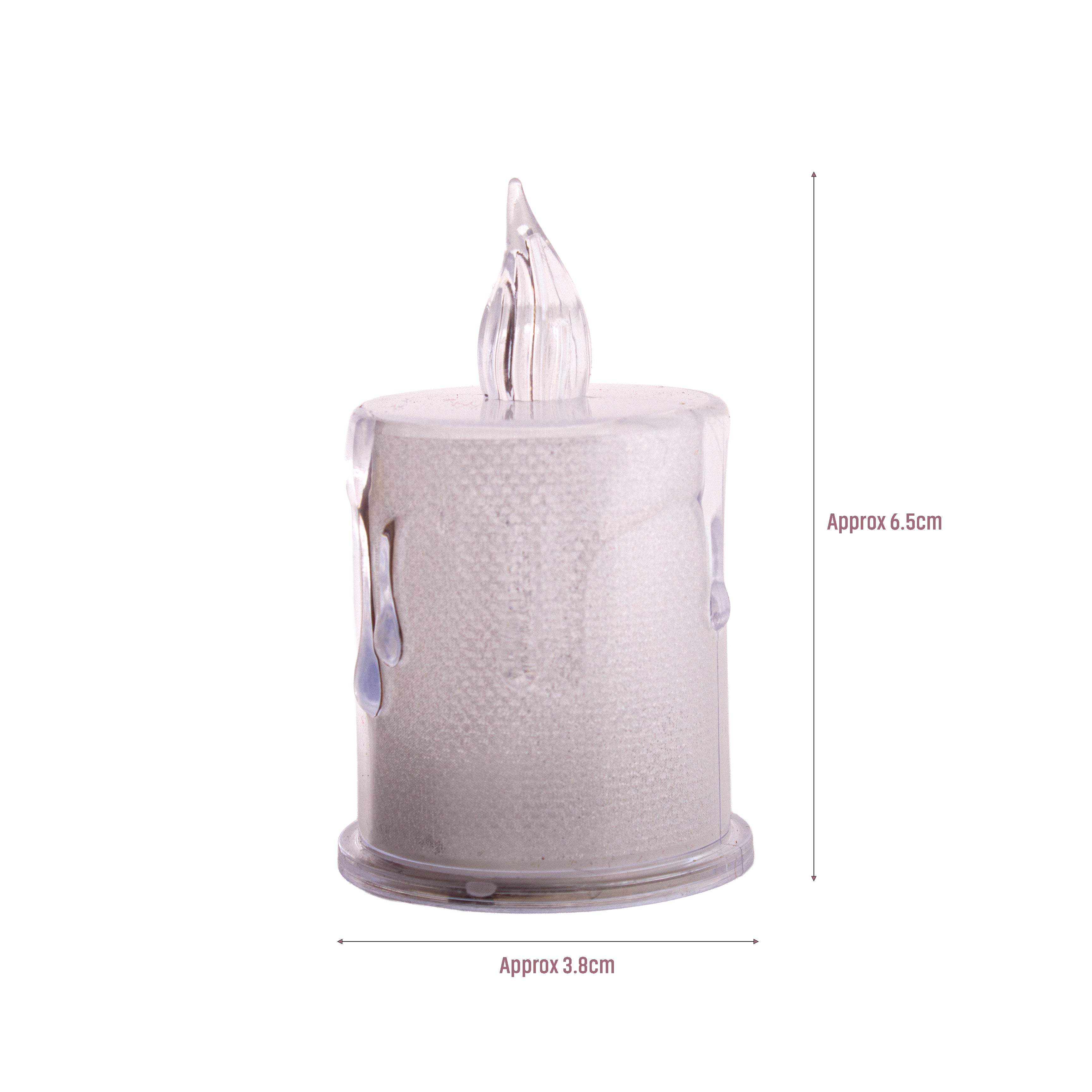 Smokeless Crystal Acrylic LED Candles Warm light 6.7cm 1pc