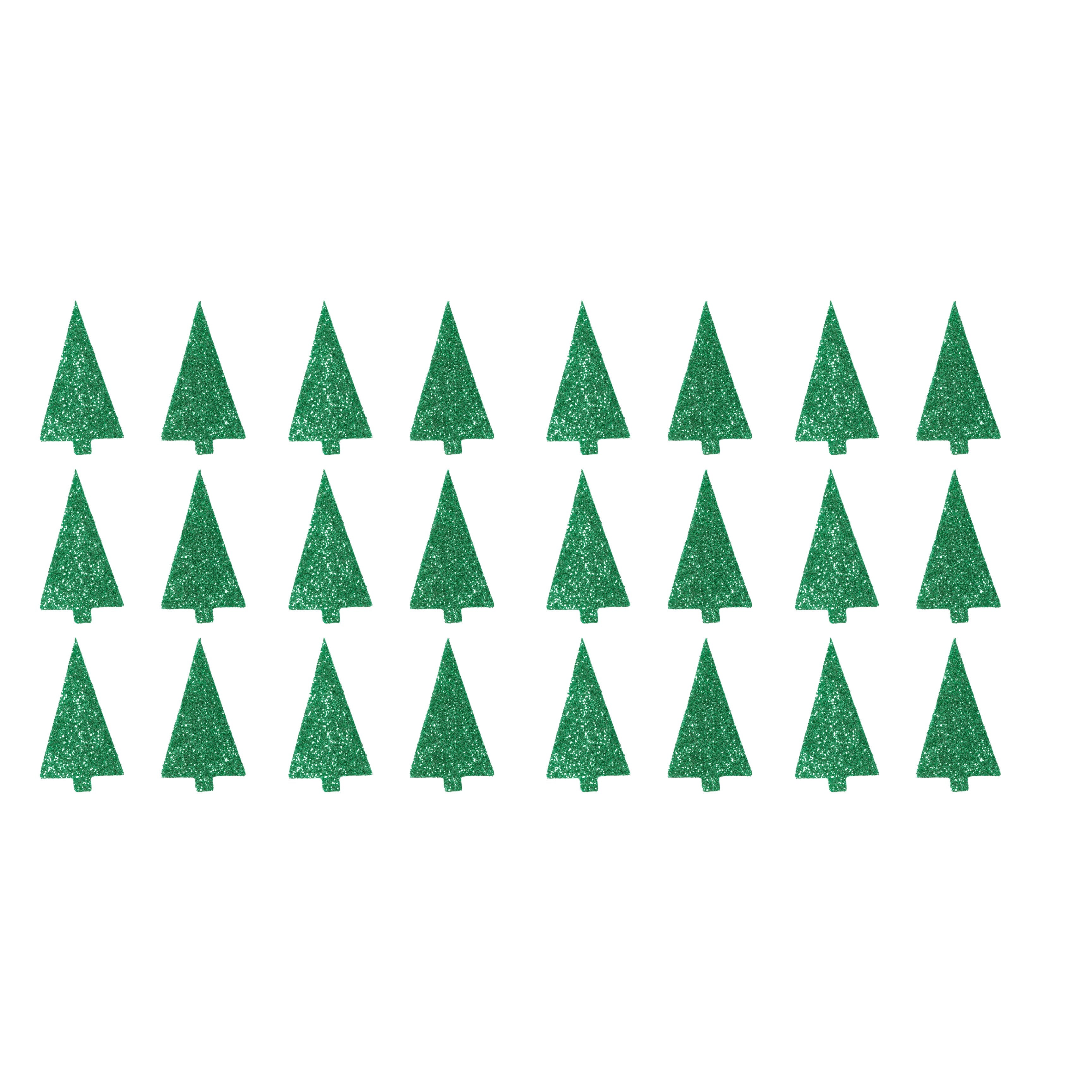 Christmas Self Adhesive Sparkle Fun Foam Shape Pine Green 24pc