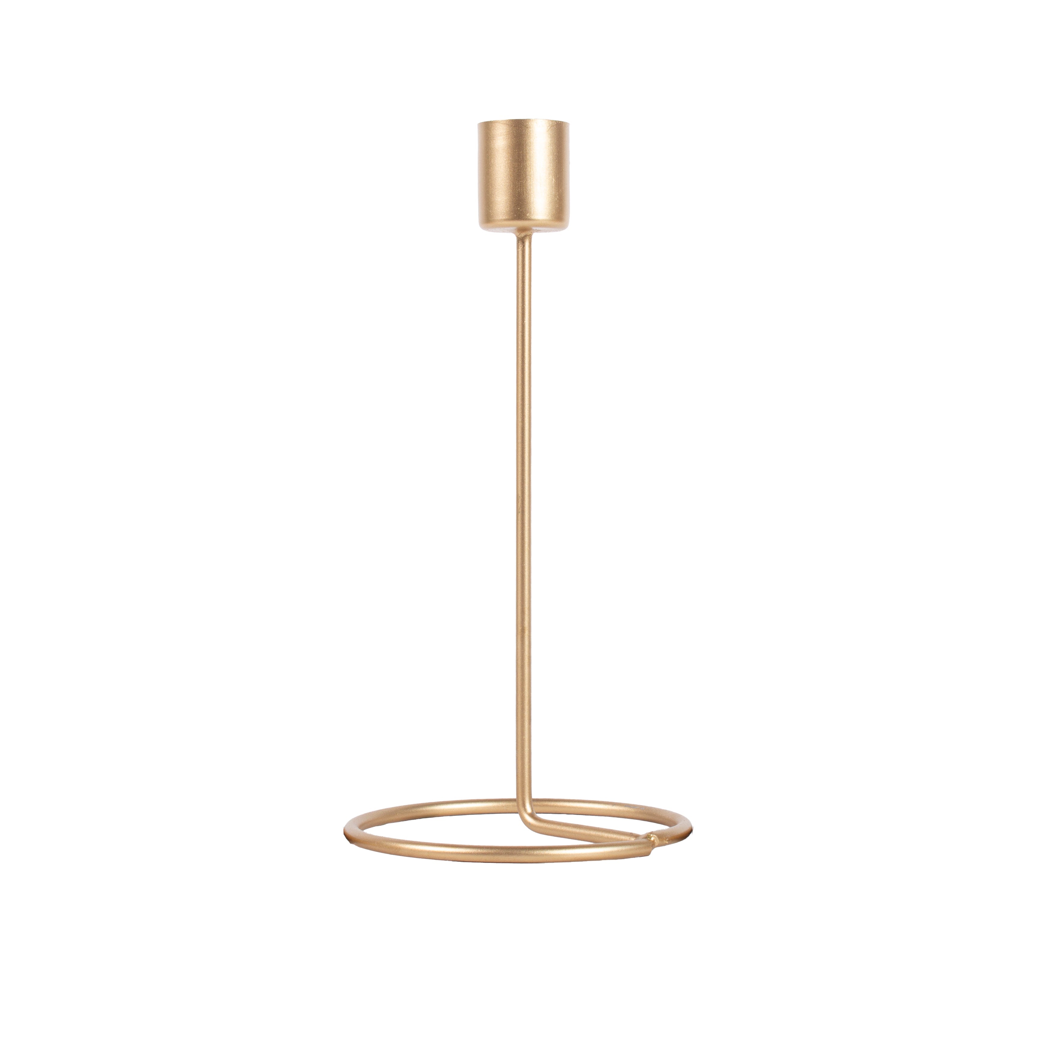 Gold Spiral Candle & Metal Candlestick Holder (Large) Combo