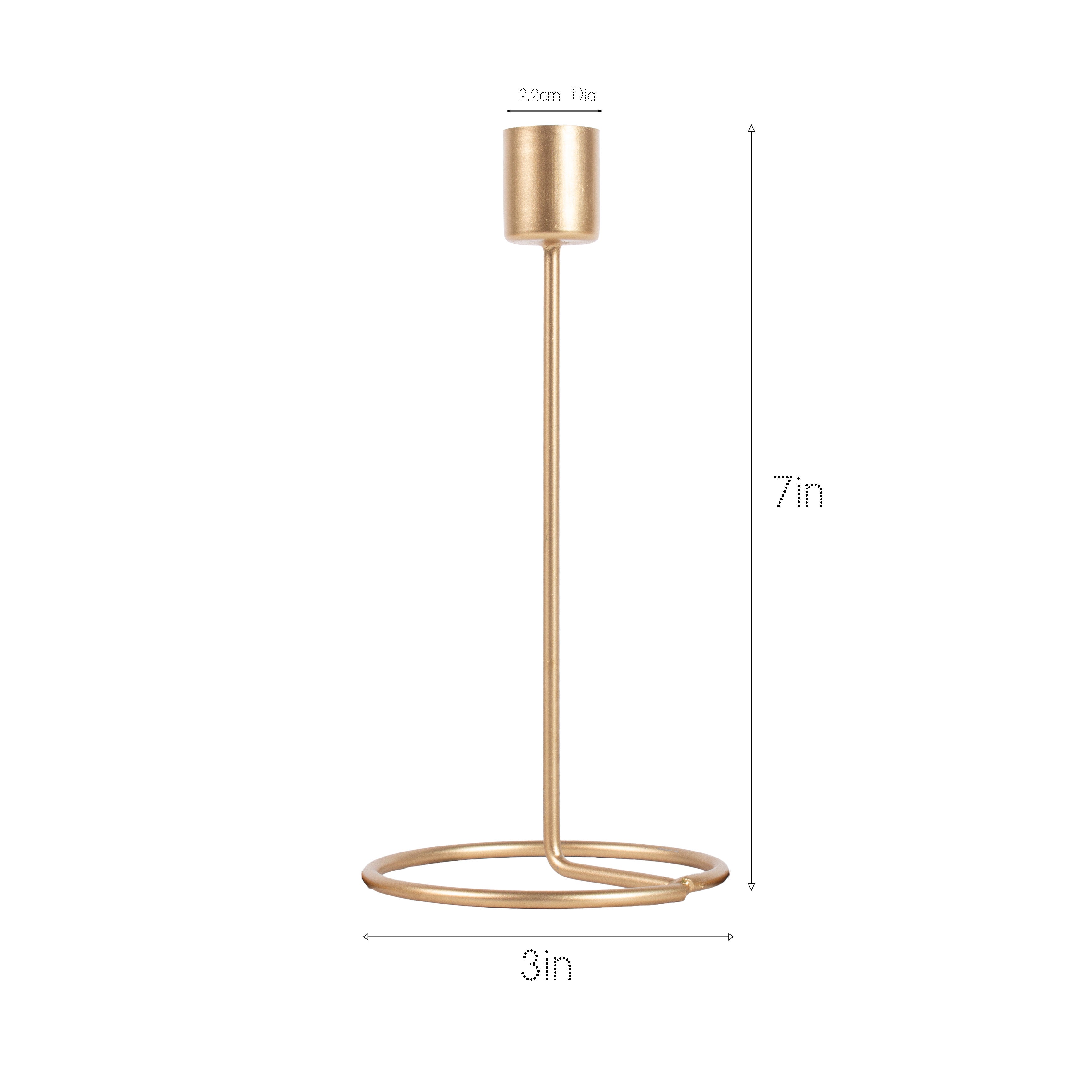 Gold Spiral Candle & Metal Candlestick Holder (Large) Combo