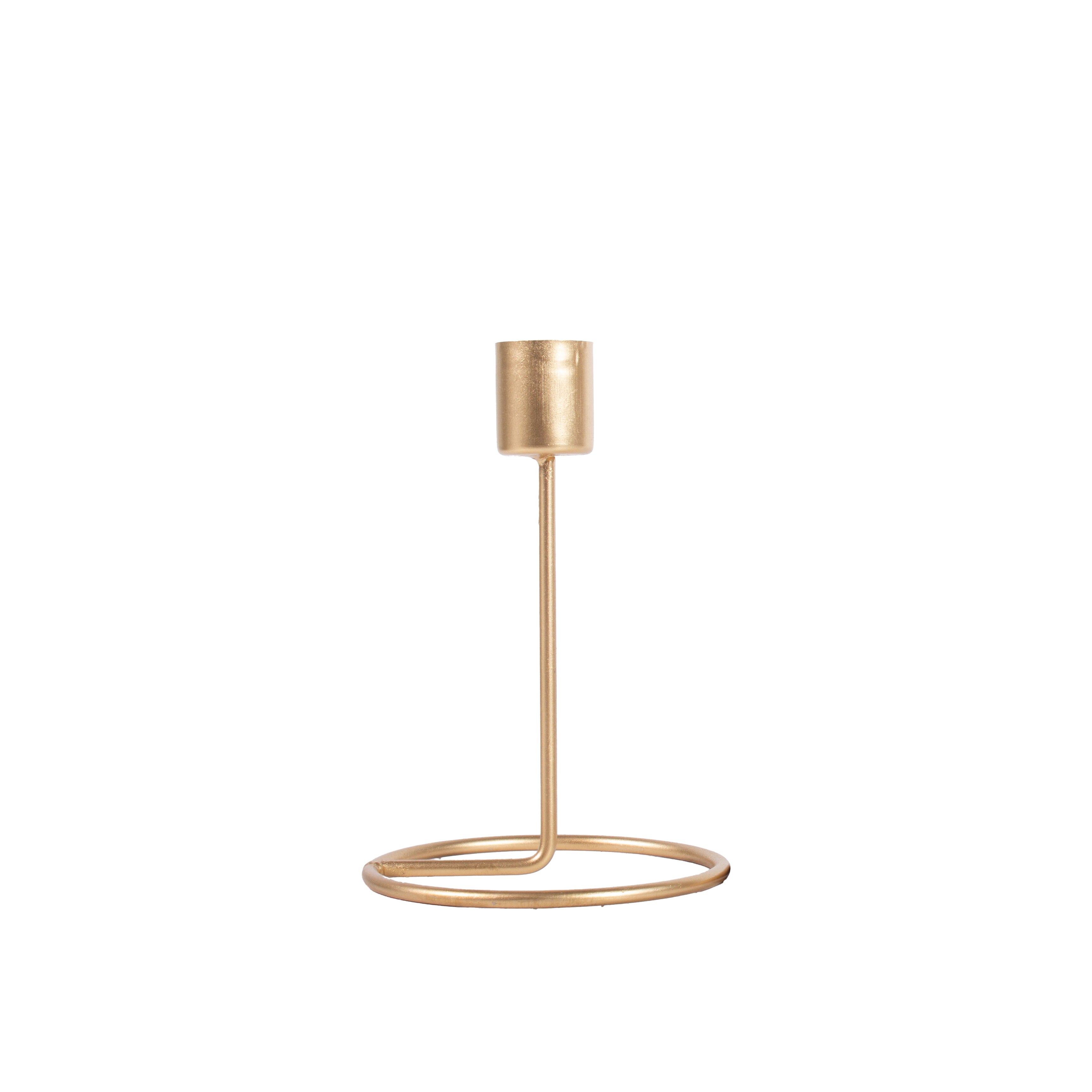 Metal Candlestick Holder Gold 5in x 3in x 2.2cm Dia 1pc