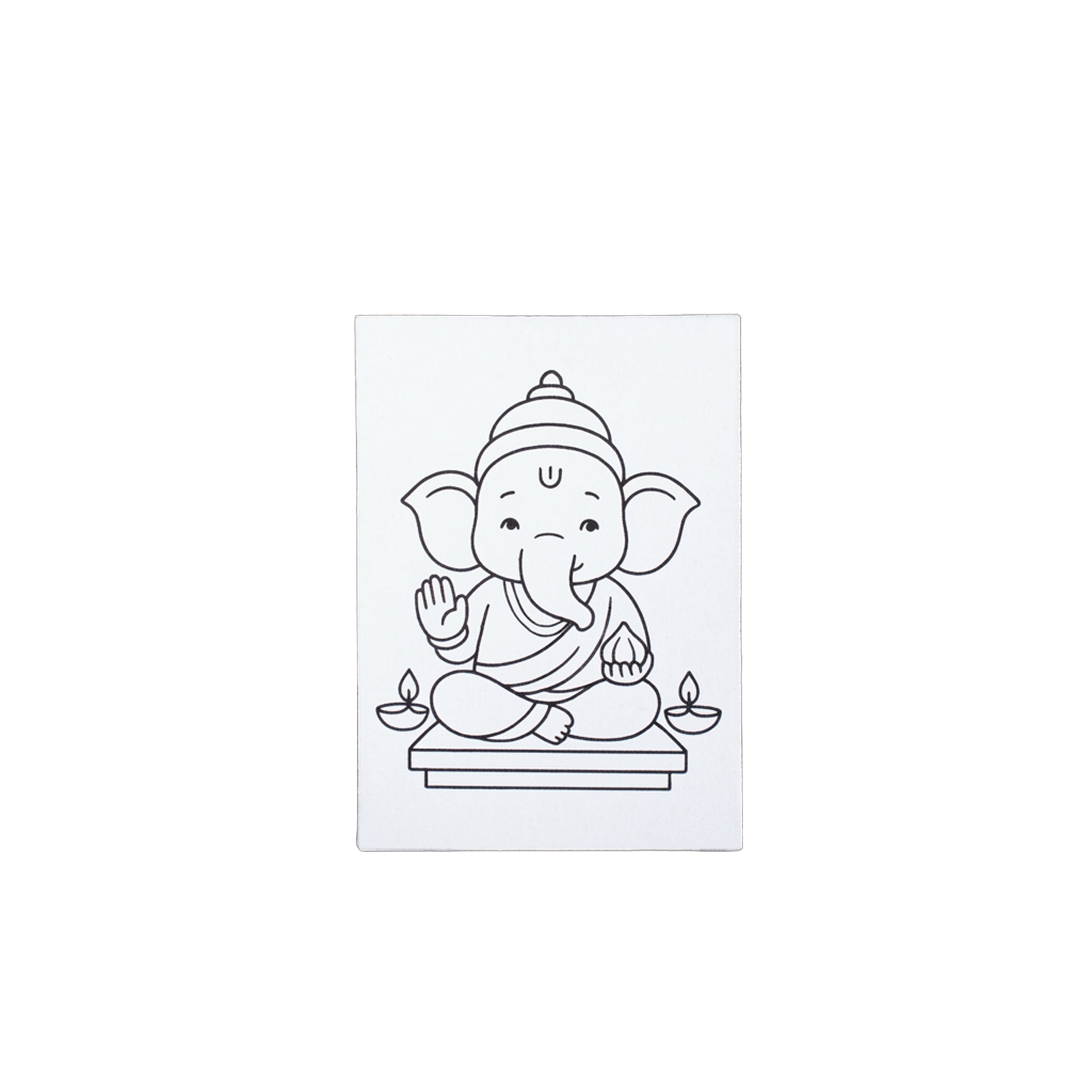 Pre-Printed Paintable Fridge Magnets Lord Ganesha 2pc