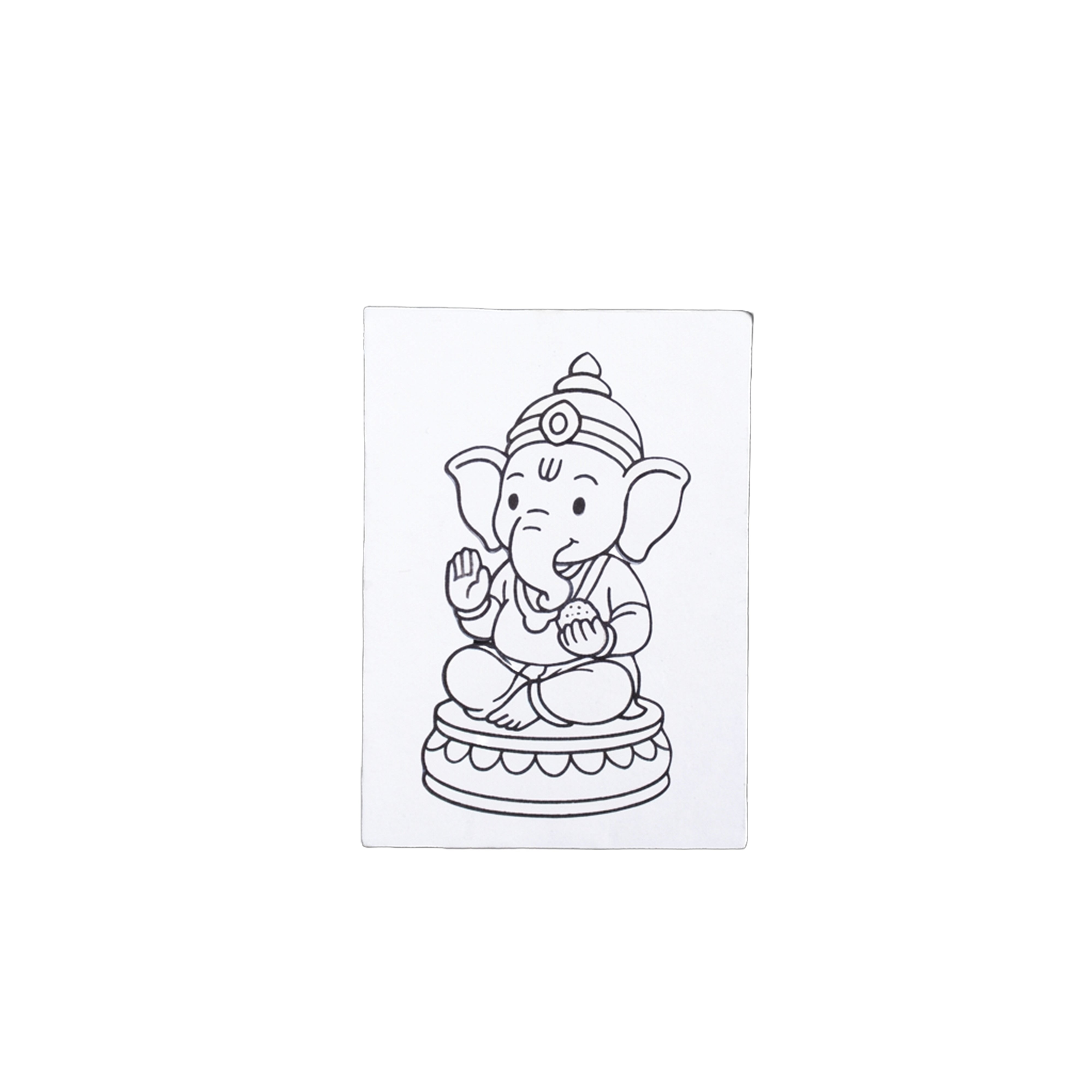 Pre-Printed Paintable Fridge Magnets Lord Ganesha 2pc