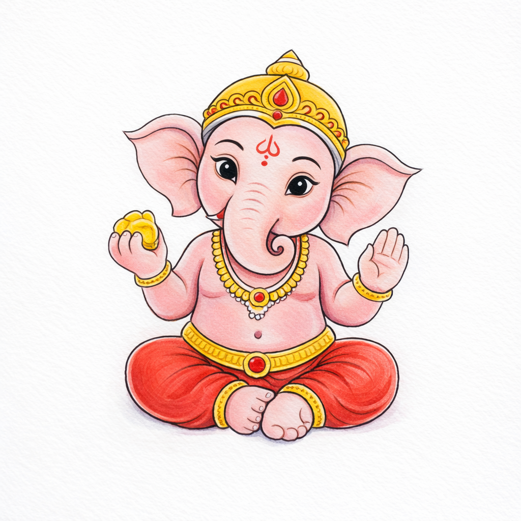 Pre-Printed Paintable Keychain Divine Ganesha 2pc