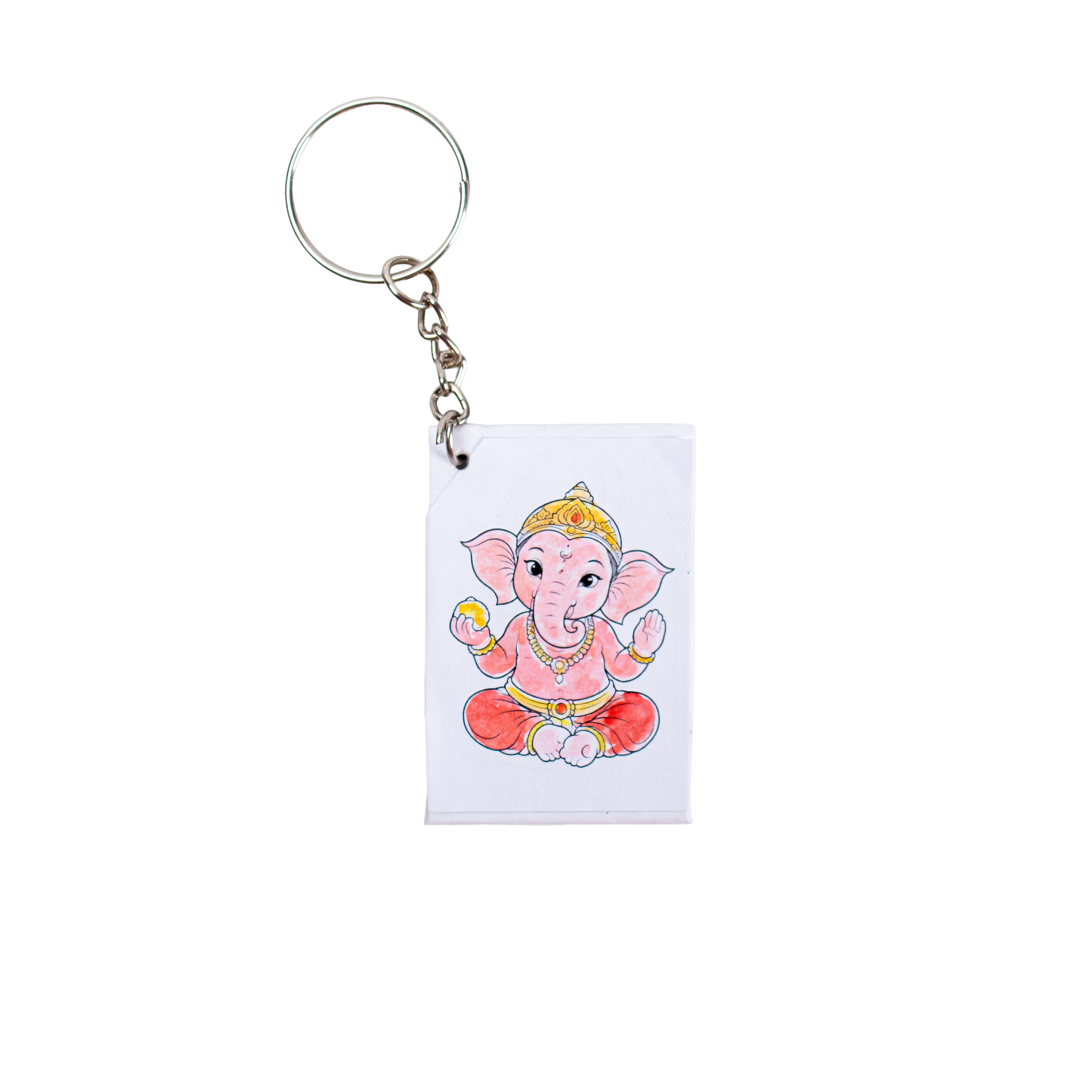 Pre-Printed Paintable Keychain Divine Ganesha 2pc