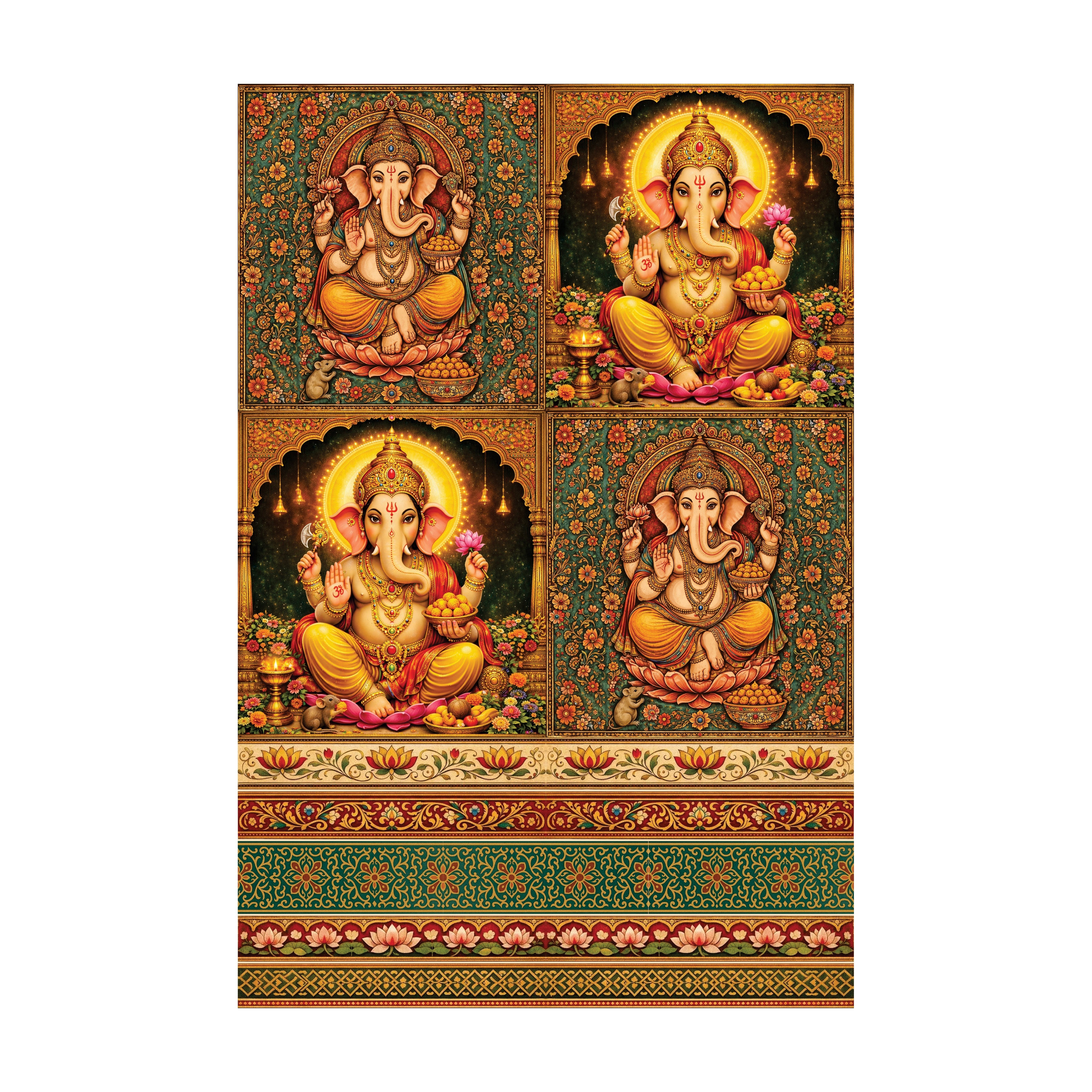Filament Decoupage Paper Ganesha's Grace 2Designs 60GSM A4 2Sheets