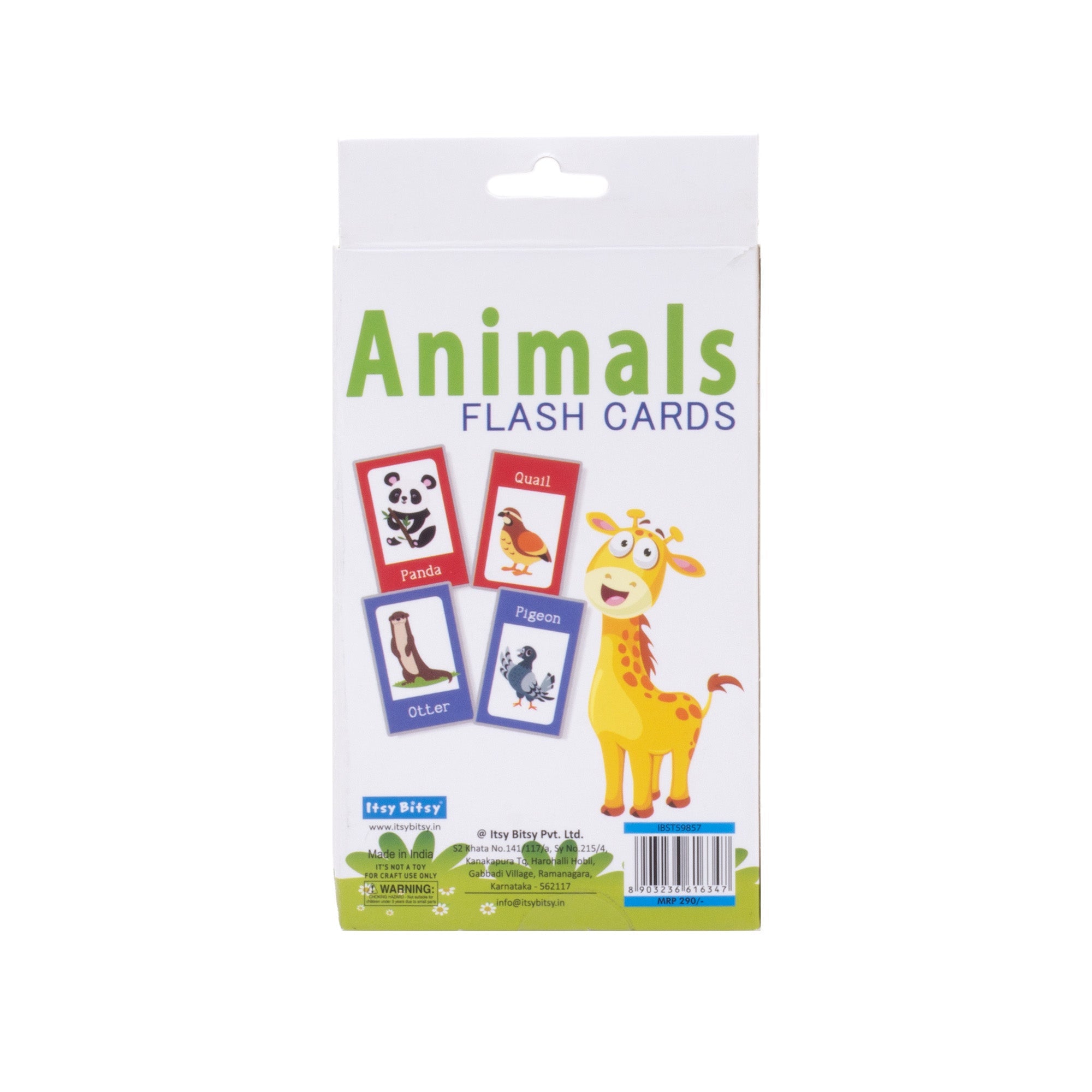 Animals Flash Cards L8.4 x W15cm 30pages 1Book