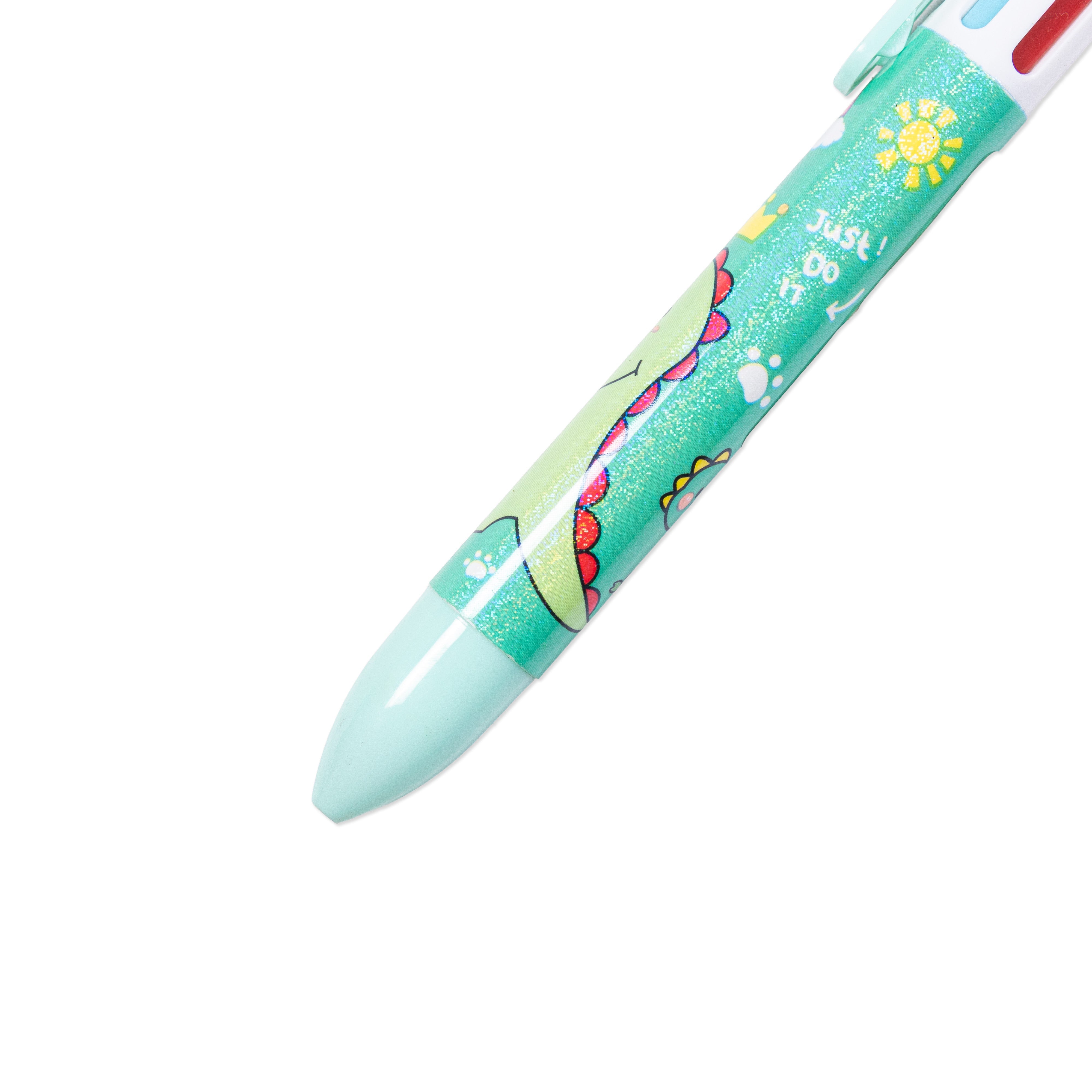 Ballpoint Pen 6-in-1 Multicolour Dino design 0.7mm Tip 1pc