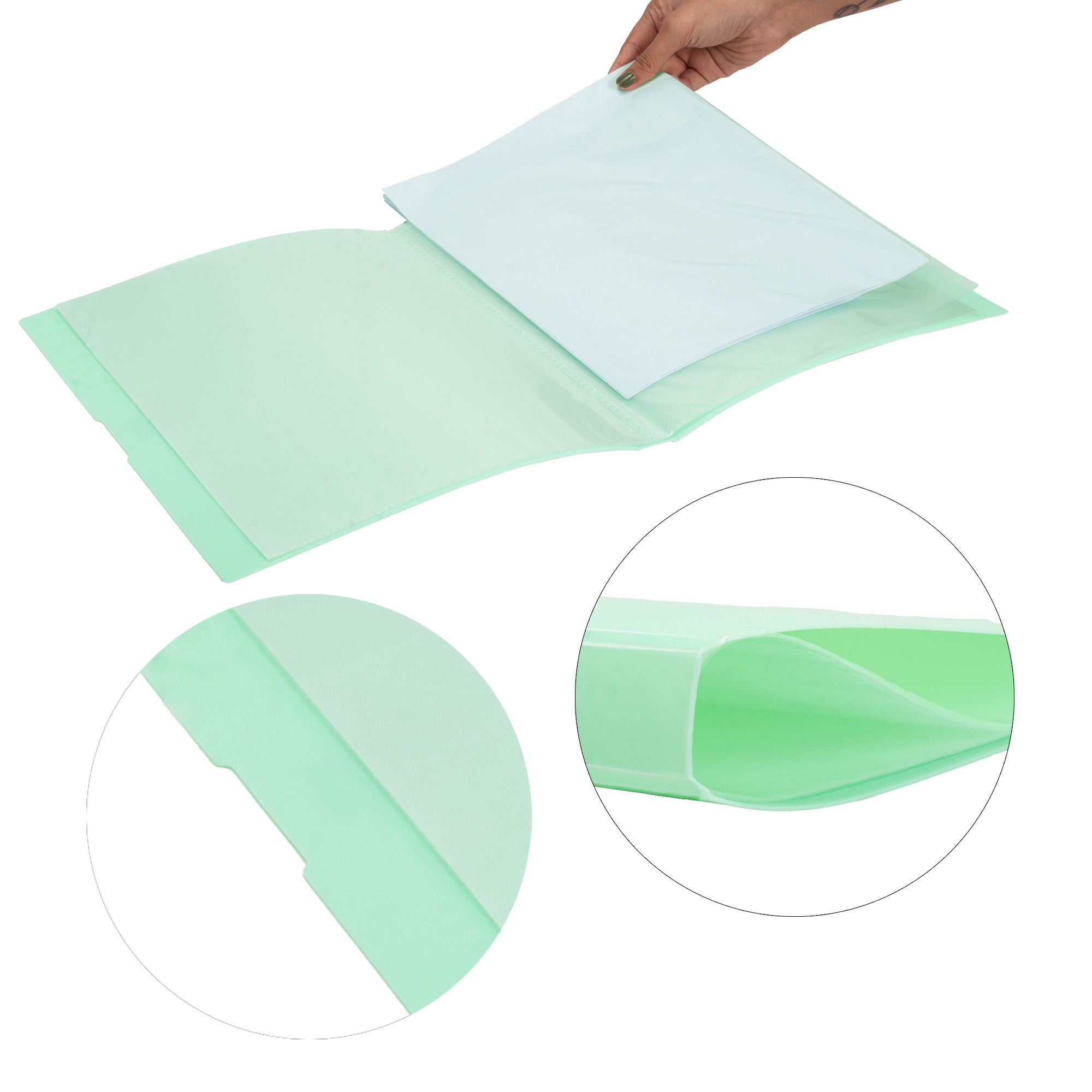Display Folder Transparent 20 Leaves Teal A4 1pc