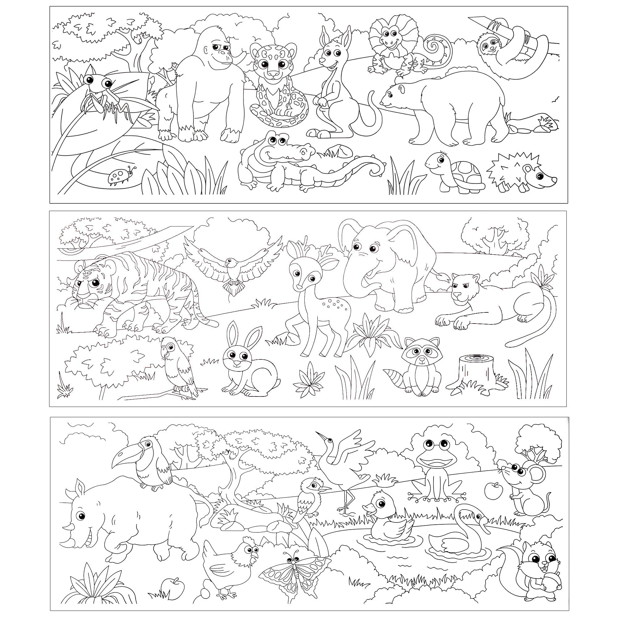 Repositionable Creative Colouring Paper Roll Animal 3mtr X W38cm 1 BOX