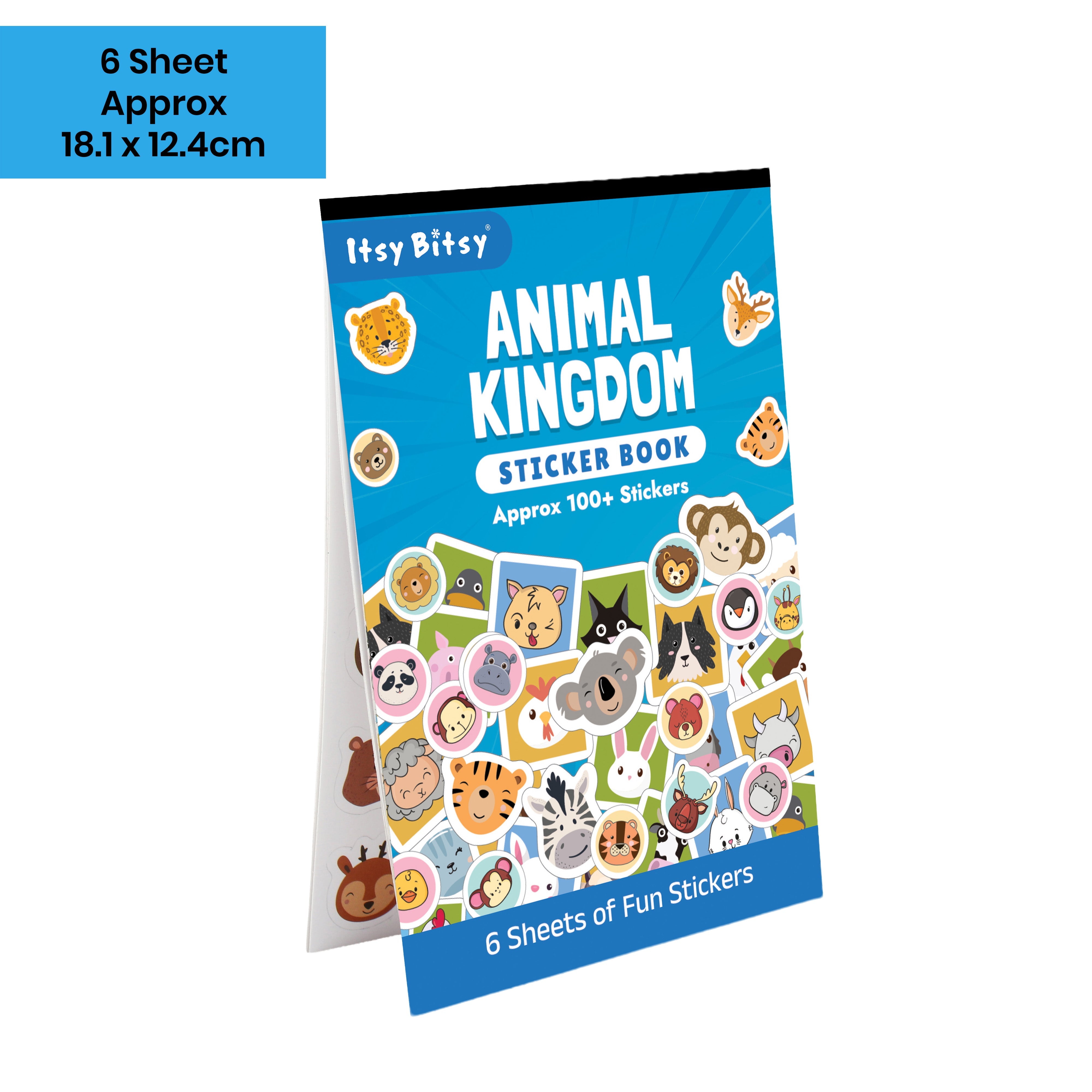 Sticker Book Animal Kingdom Approx 18.1 X 12.4cm 6 Sheet