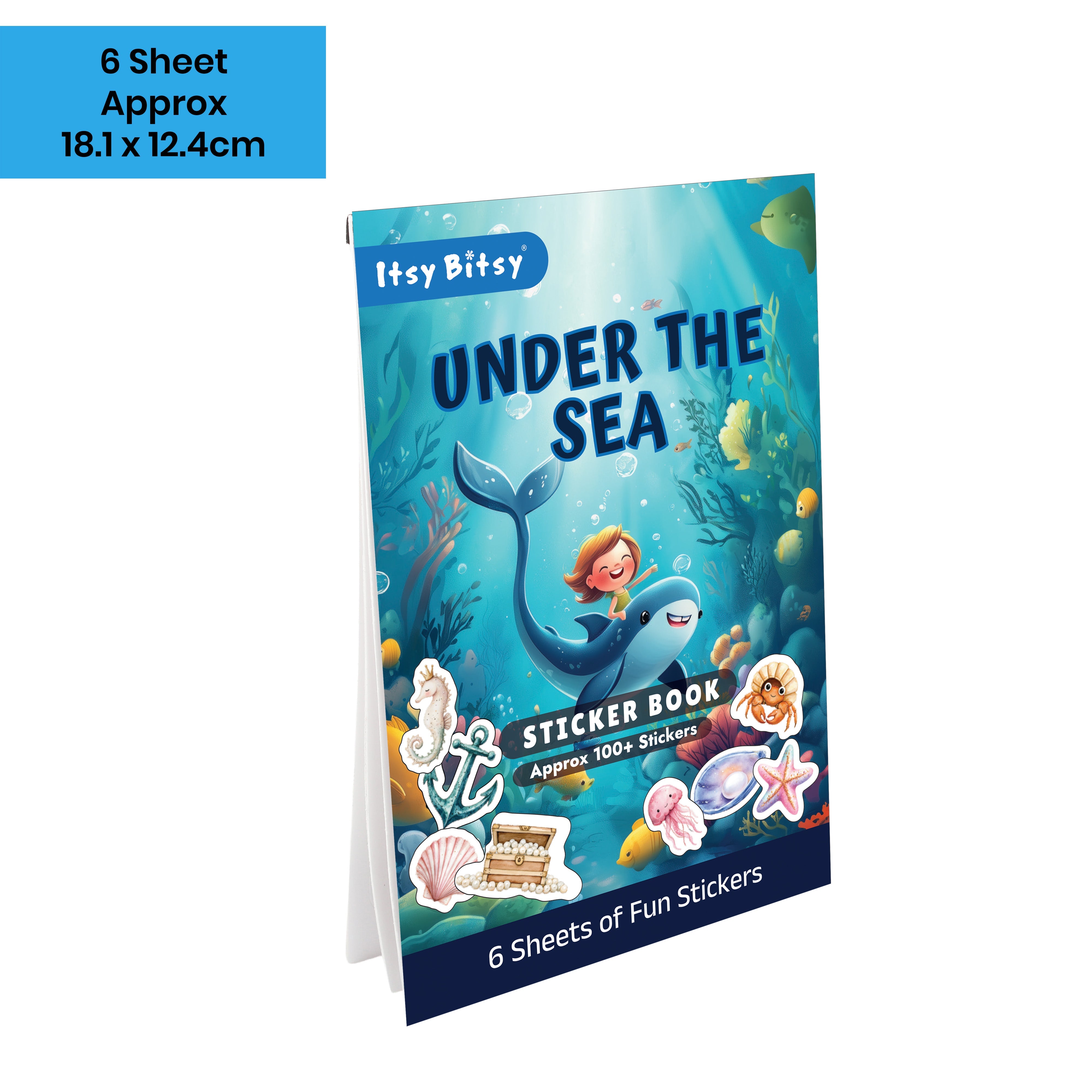 Sticker Book Under The Sea Approx 18.1 X 12.4cm 6 Sheets