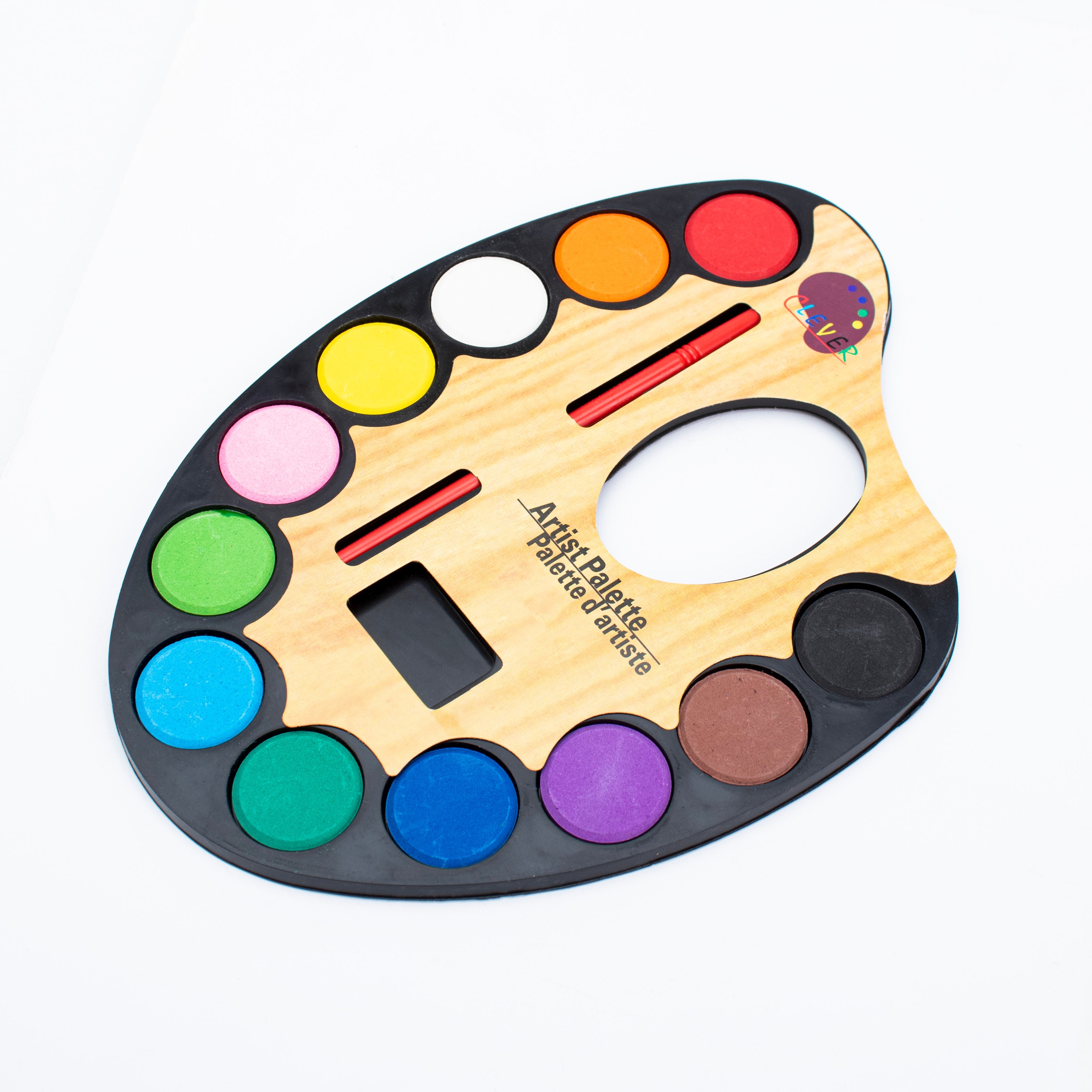 Artist Palette Watercolours with Paint Brush Assorted 12 colours 1pc