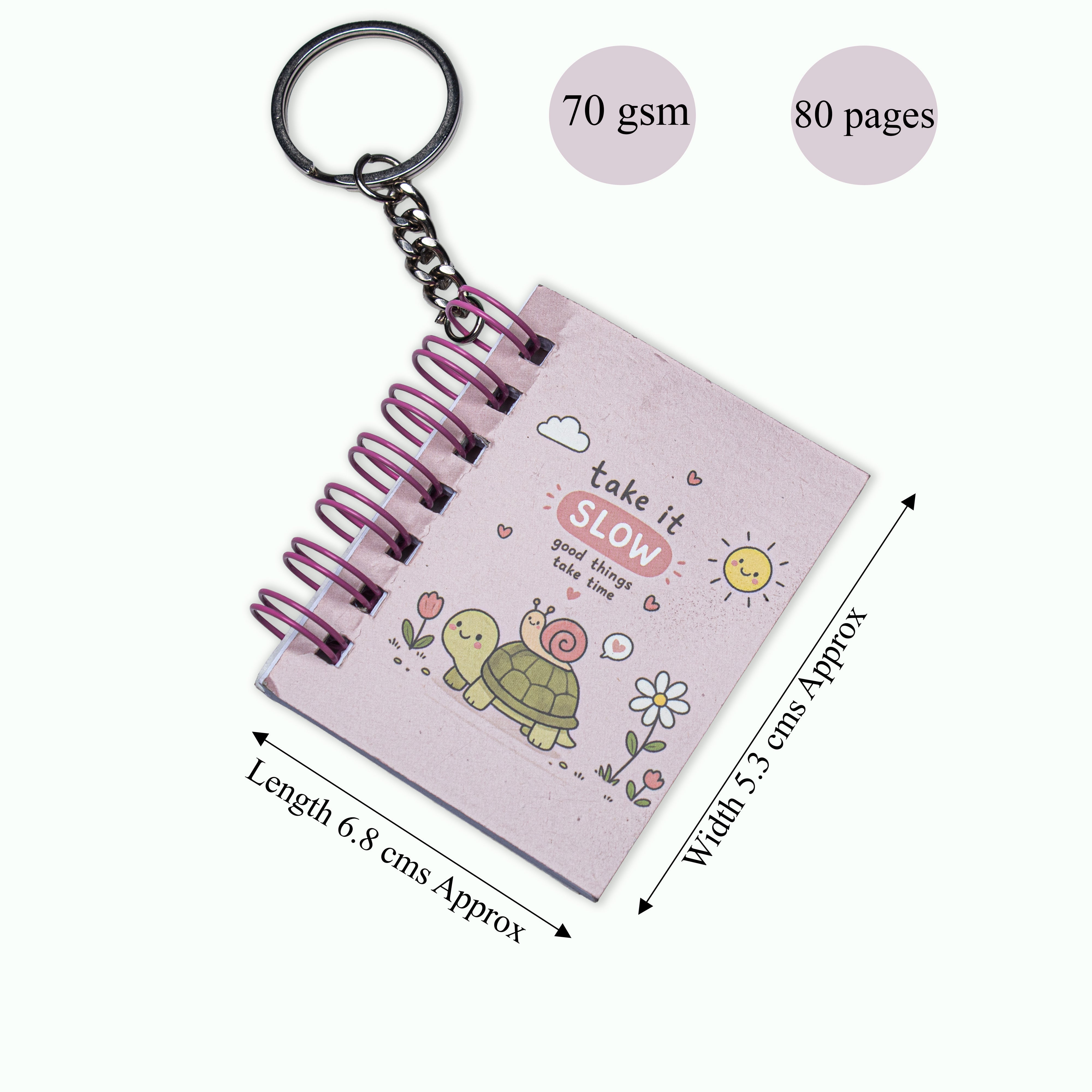 Keychain Notebook Take It Slow L6.8 X W5.3cm 70gsm 80 pages 1 Book IB