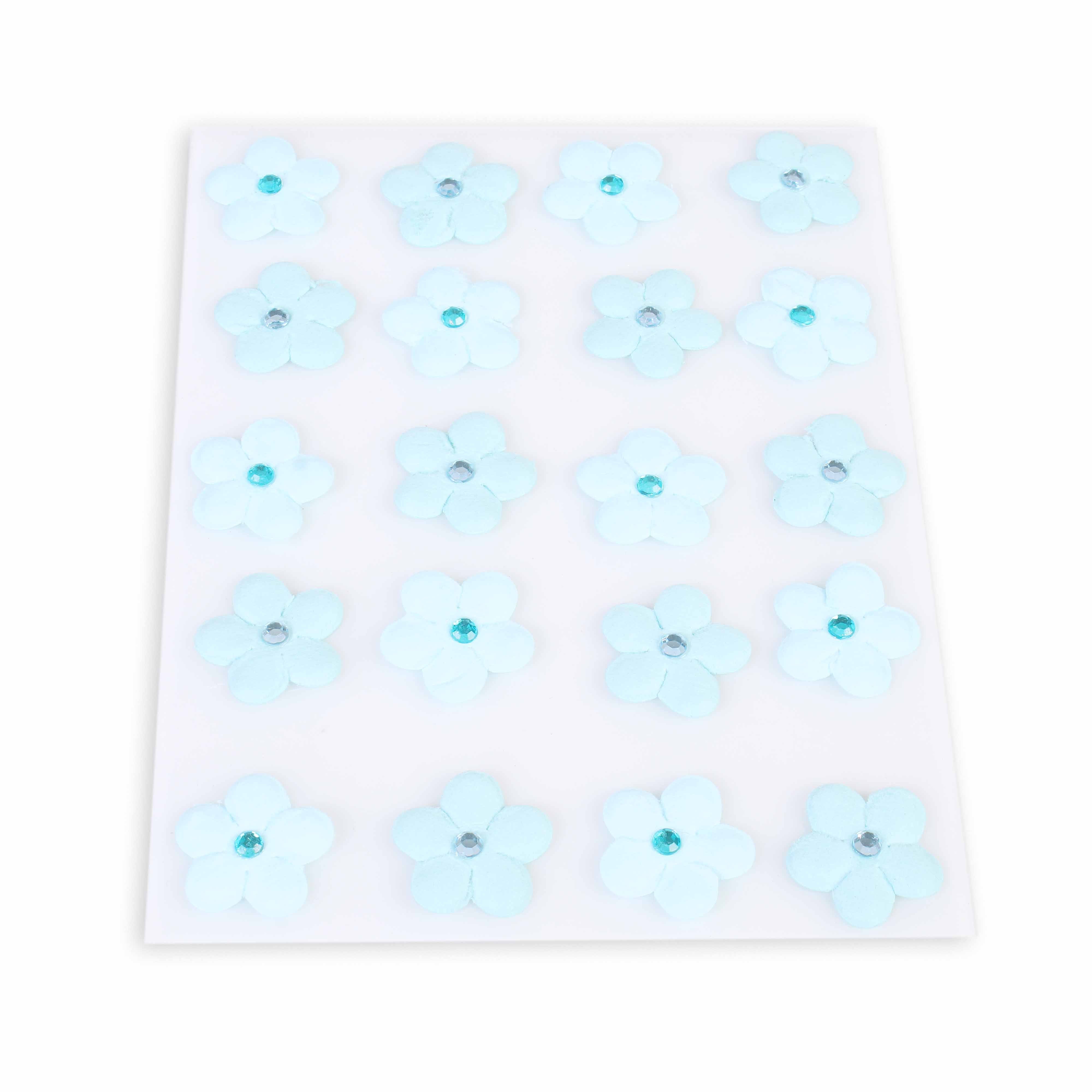 Embossed Jewelled Daisies Blue 20Pc Little Birdie