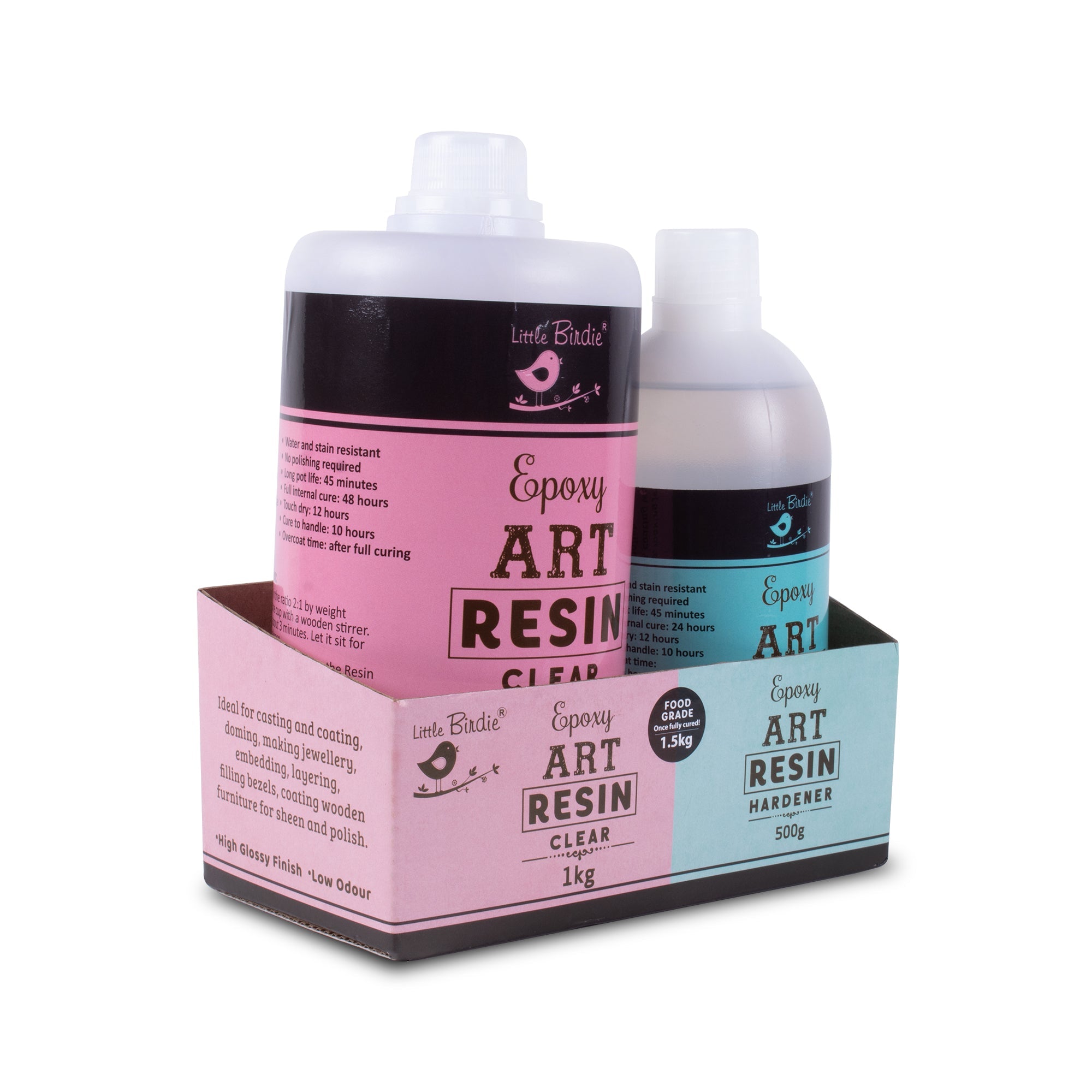 1.5 Kg - Epoxy Art Resin And Hardener Transparent Bottle