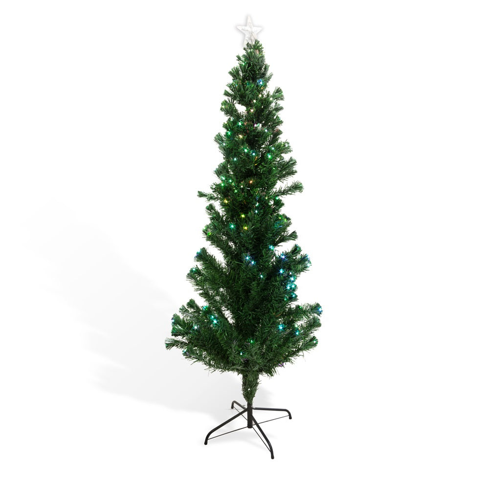 6 Feet - Christmas Fer Tree With Light & Star On Top 180Cm 1Pc  (Ornaments Combo)