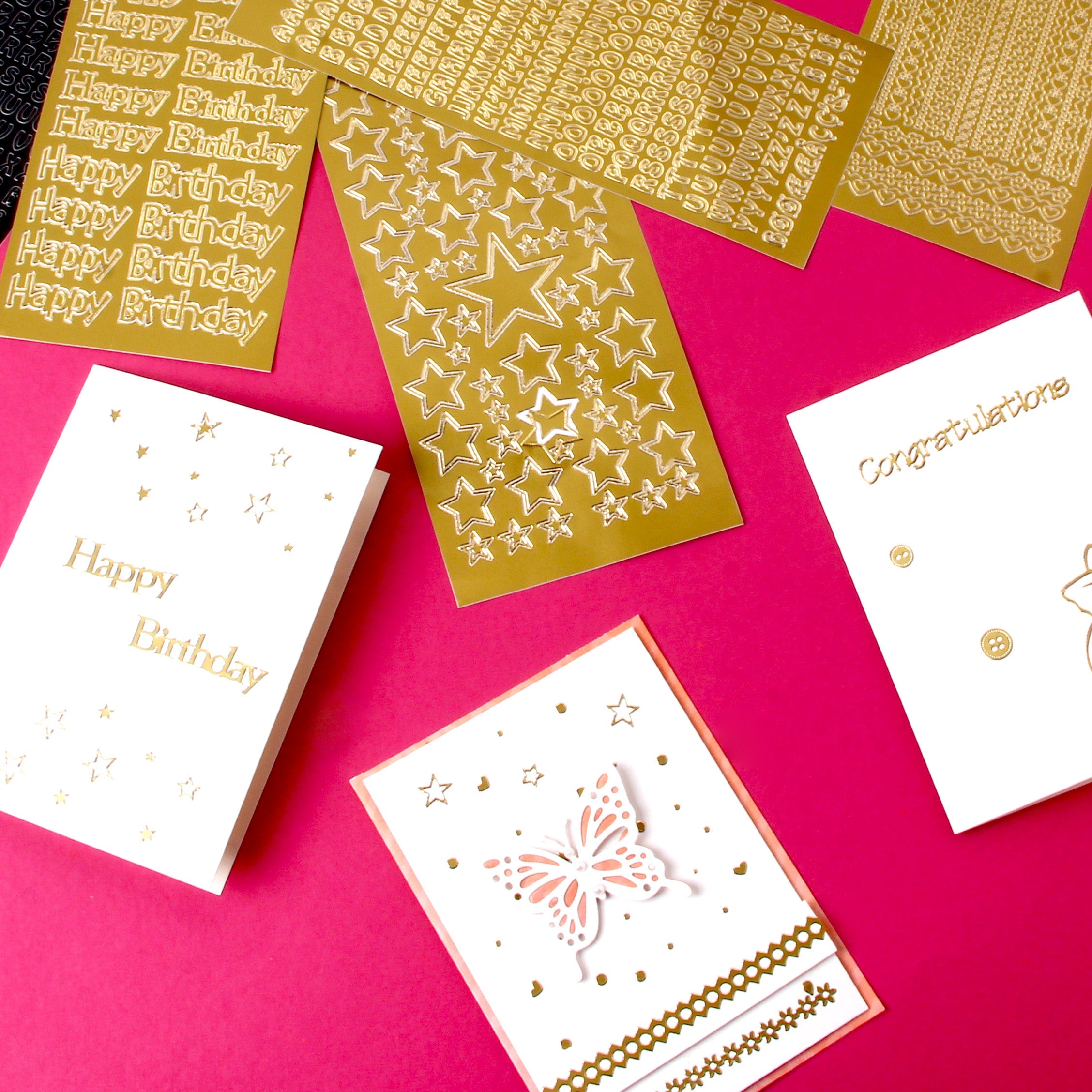 Foil Peel Off Sticker Capital Letters Golden 10 X 23cm 1Sheet