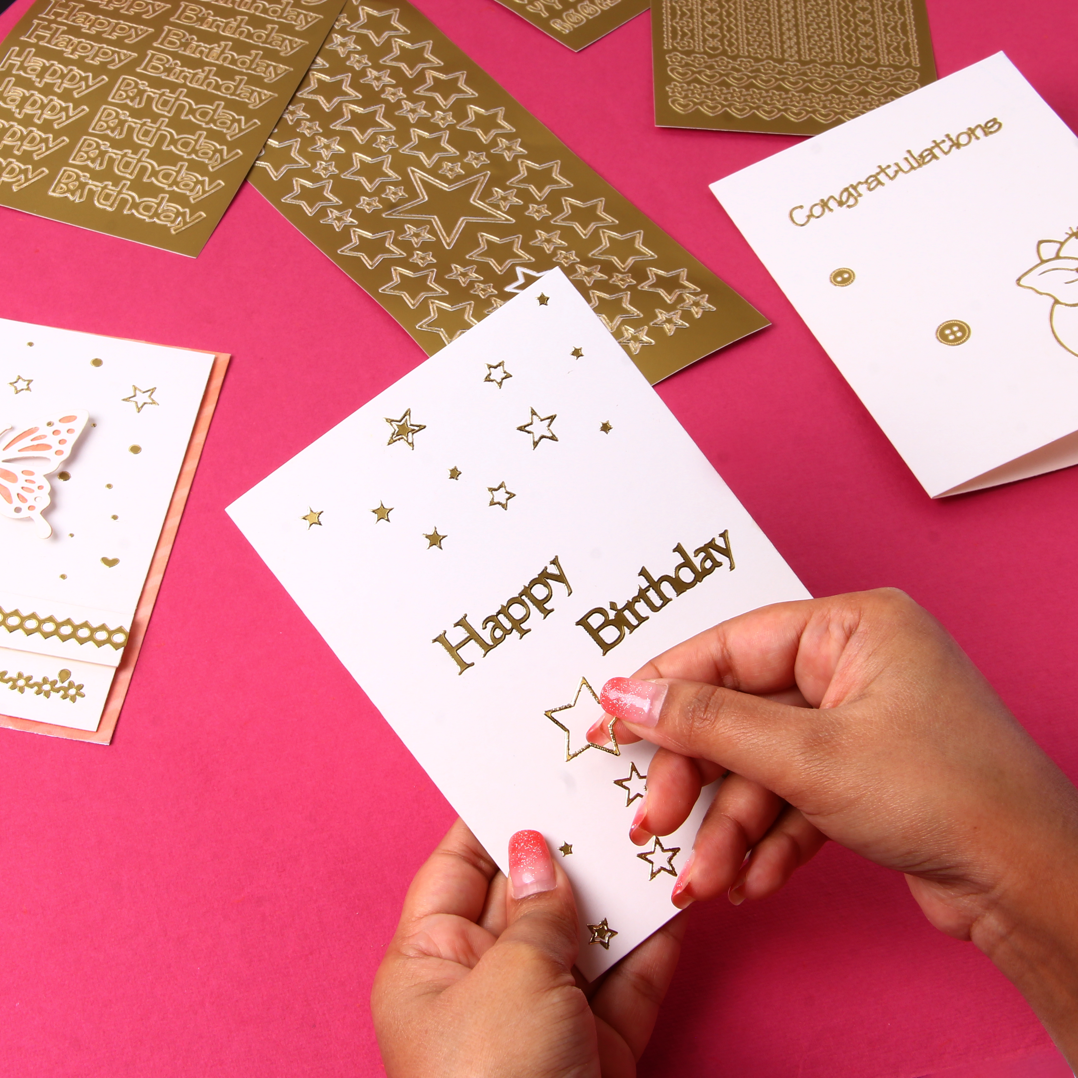 Foil Peel Off Sticker Capital Letters Golden 10 X 23cm 1Sheet