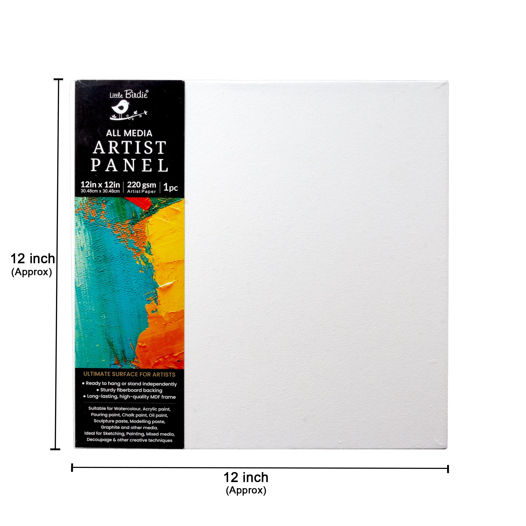 All Media Artist Panel Square 12 X 12inch 1pc