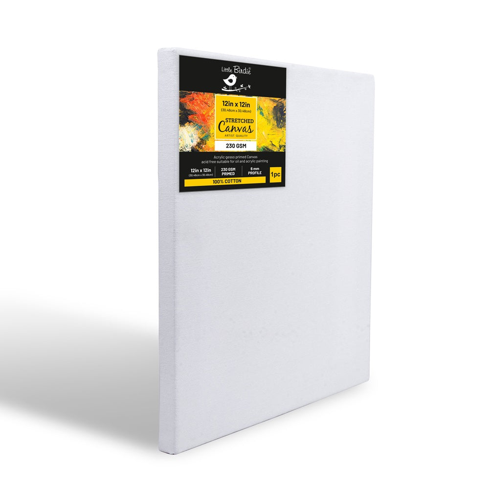 Stretched Canvas Frame 16X30Mm 230Gsm 12 X 12Inch 1Pc