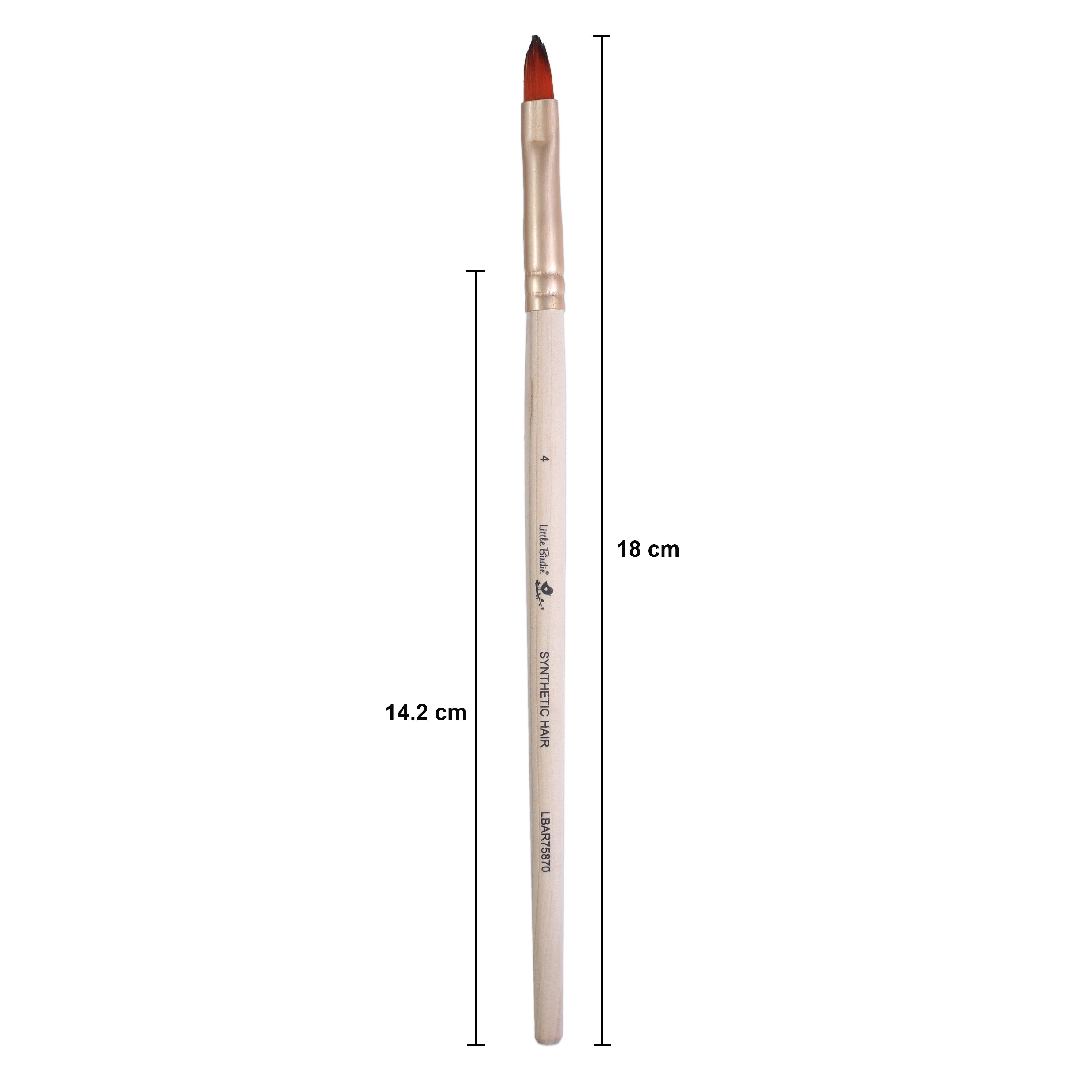 Cat`S Tongue Brush Synthetic Hair Size 4 Handle Length 150mm