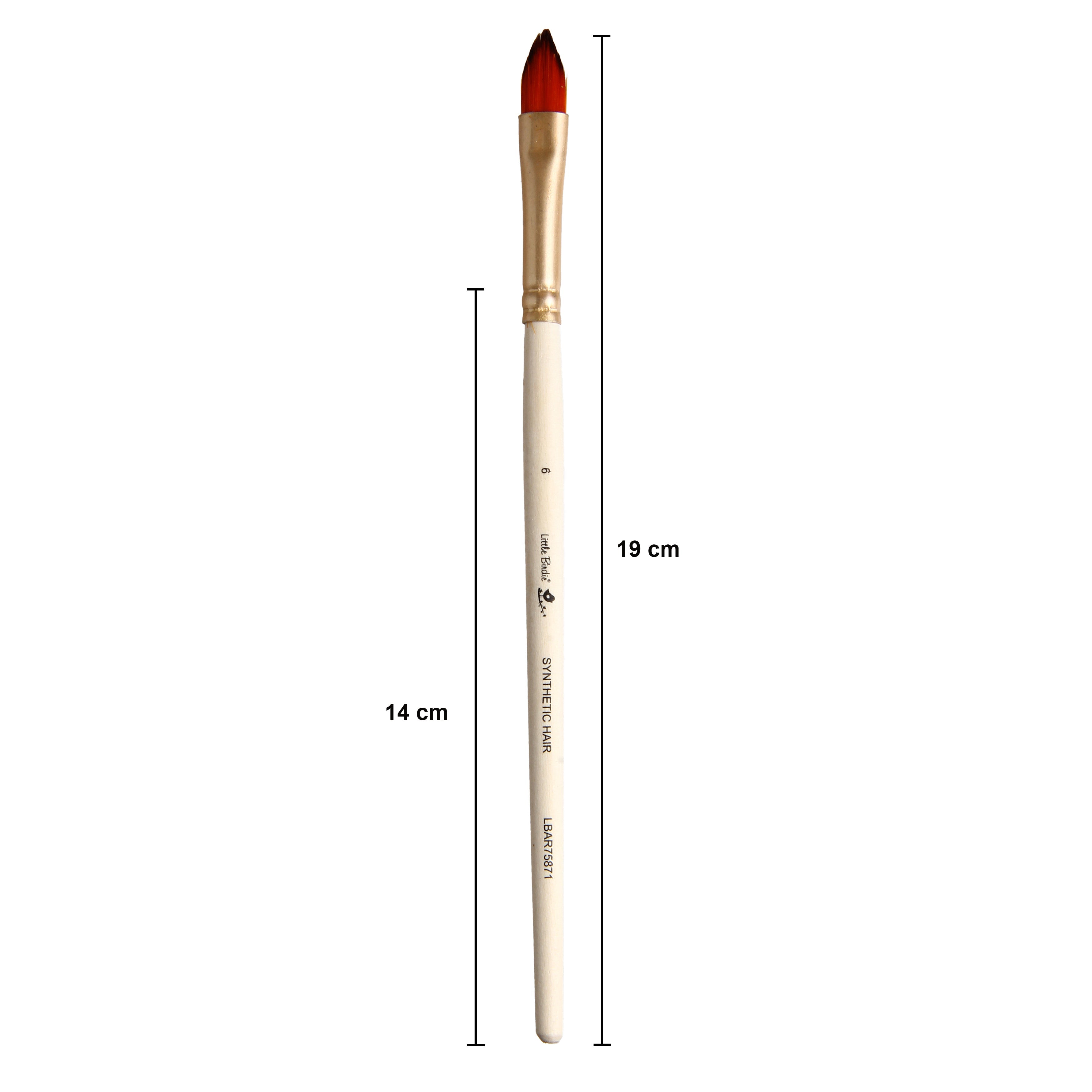 Cat`S Tongue Brush Synthetic Hair Size 6 Handle Length 150mm