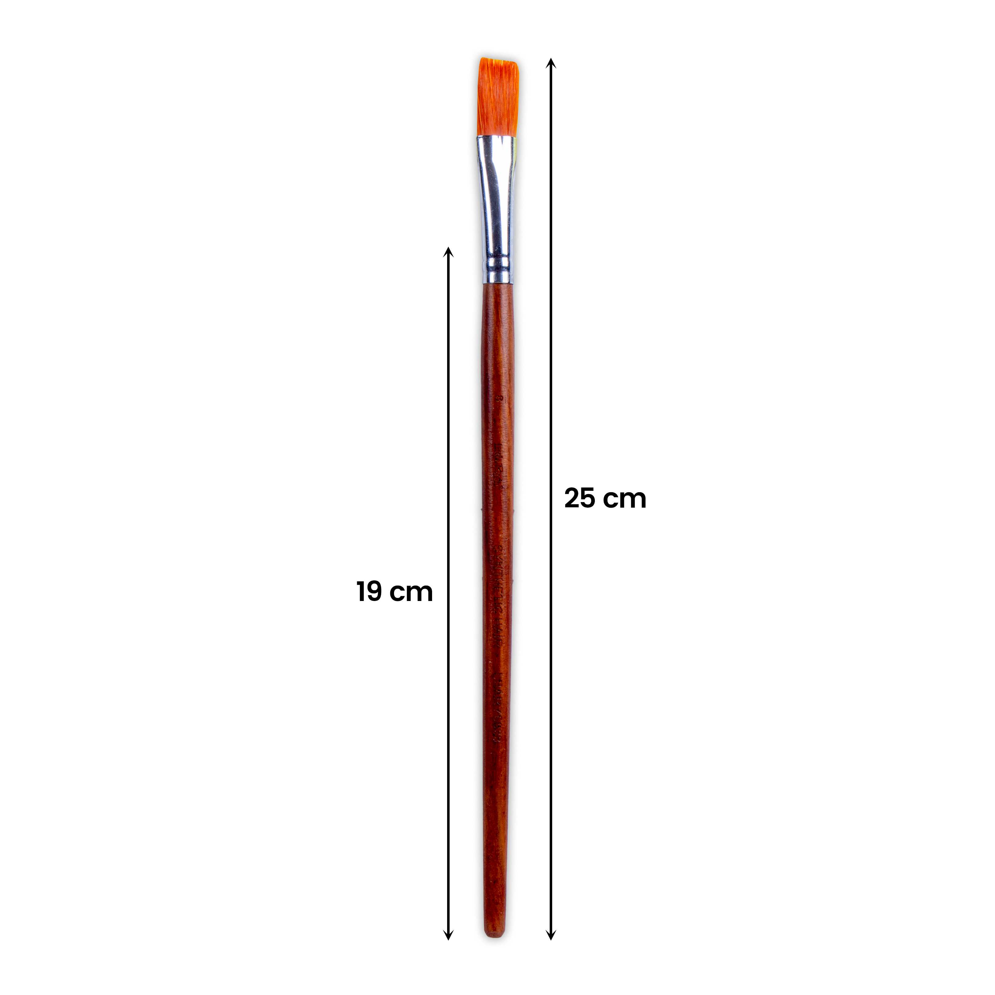 Rosewood Flat Brush Synthetic Hair Handle Length 200mm Size 8 1 pc